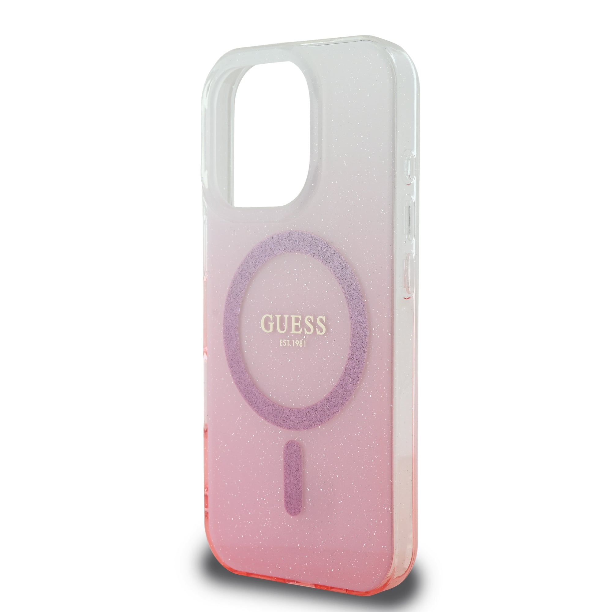 Guess Magsafe “Glitter Gradient” Hard Case Θήκη προστασίας από σκληρό πλαστικό – iPhone 16 Pro (Ροζ – GUHMP16LHGRCELP)