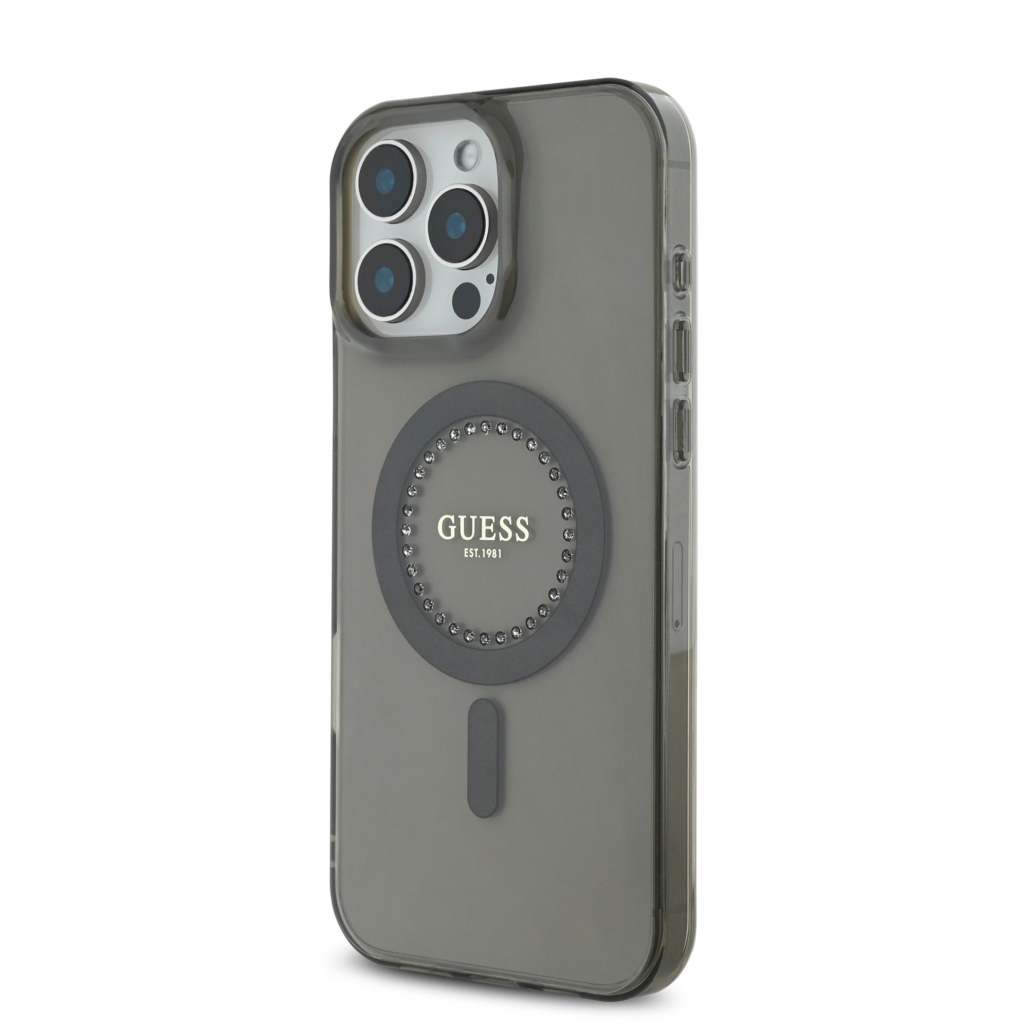 Guess Magsafe “Rhinestones” Hard Case Θήκη προστασίας από σκληρό πλαστικό – iPhone 16 Pro (Μαύρο – GUHMP16LPFTDTEK)