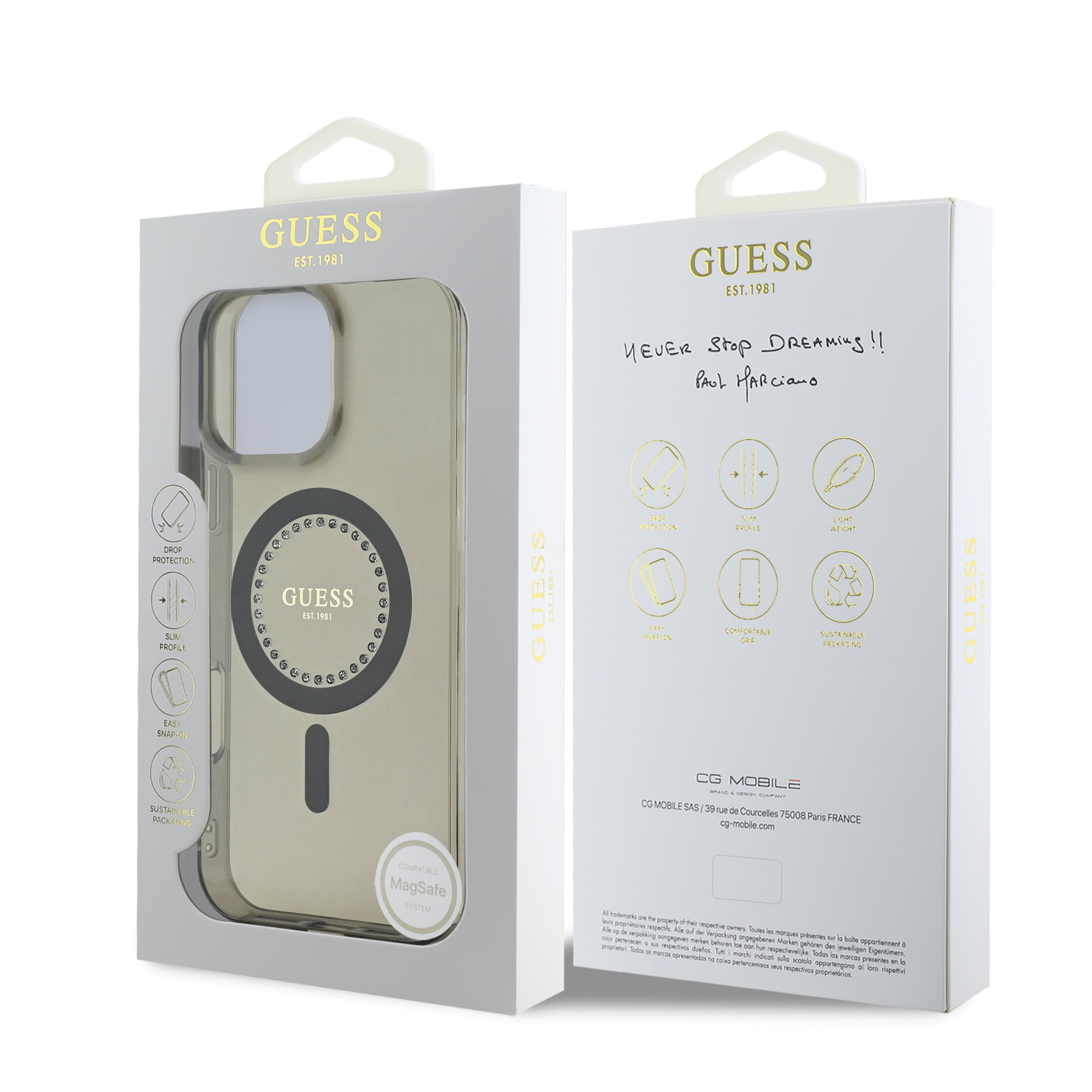 Guess Magsafe “Rhinestones” Hard Case Θήκη προστασίας από σκληρό πλαστικό – iPhone 16 Pro (Μαύρο – GUHMP16LPFTDTEK)