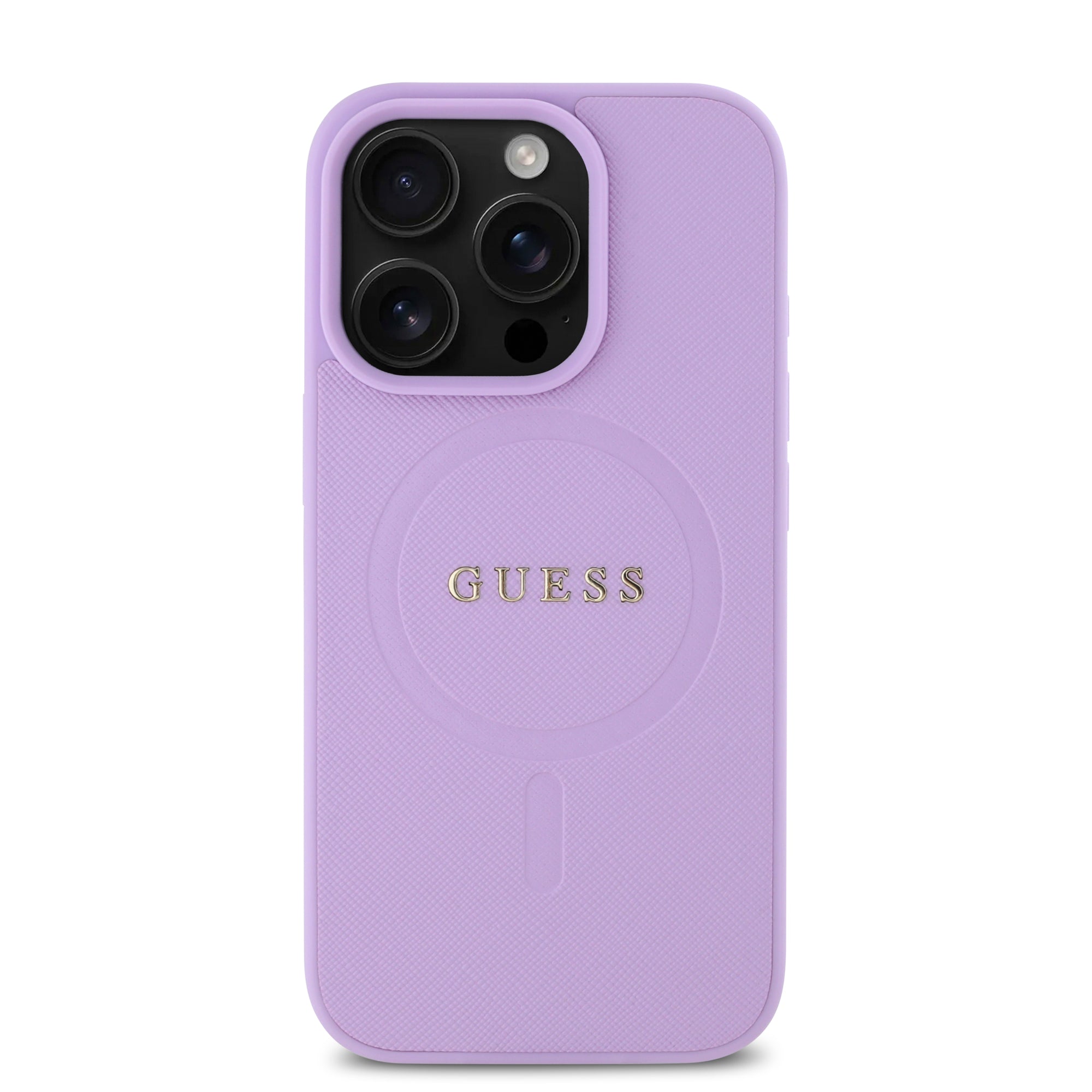 Guess Magsafe “Saffiano Collection" Hard Case Θήκη προστασίας από δερματίνη – iPhone 16 Pro (Μωβ – GUHMP16LPSAHMCU)