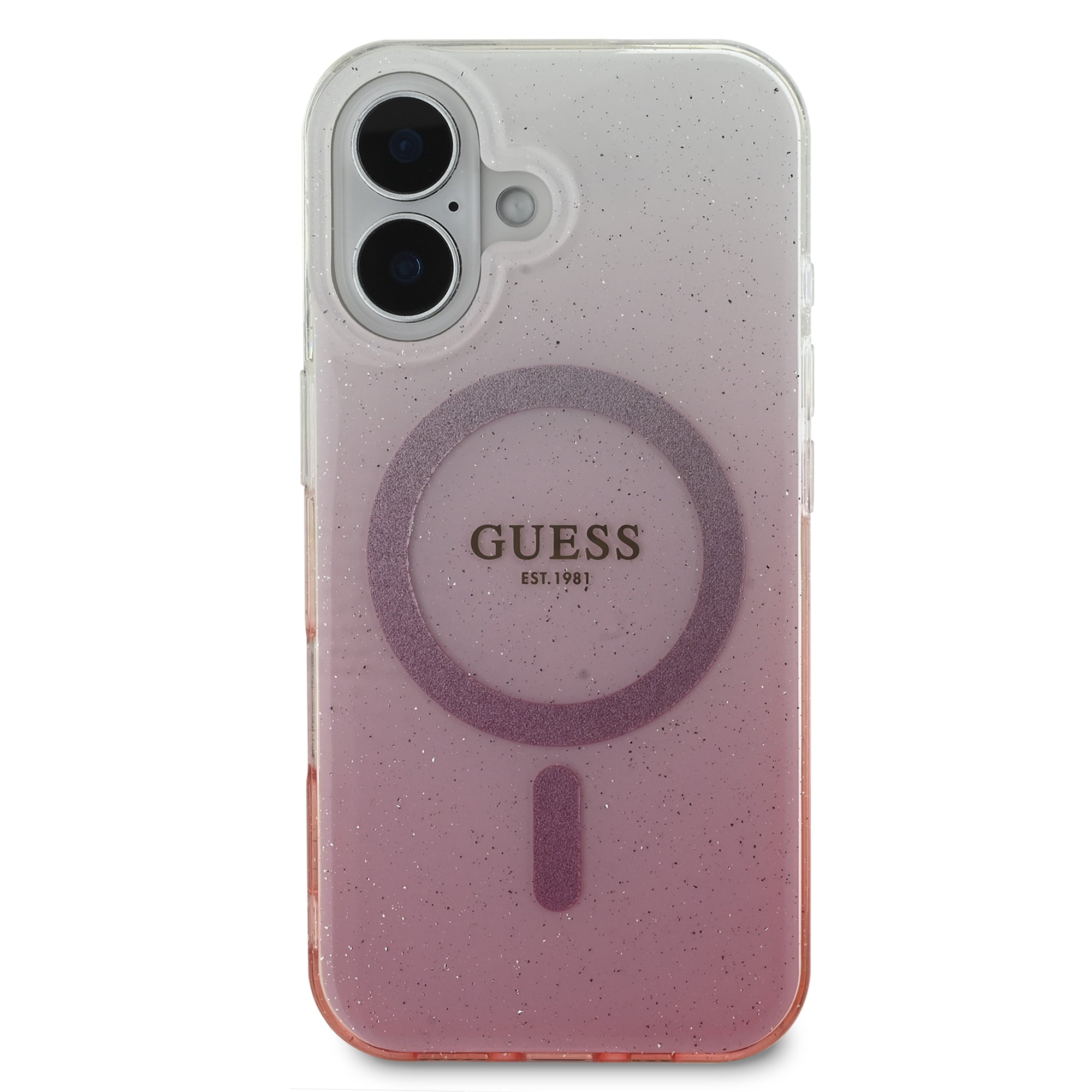 Guess Magsafe “Glitter Gradient” Hard Case Θήκη προστασίας από σκληρό πλαστικό – iPhone 16 (Ροζ – GUHMP16SHGRCELP)