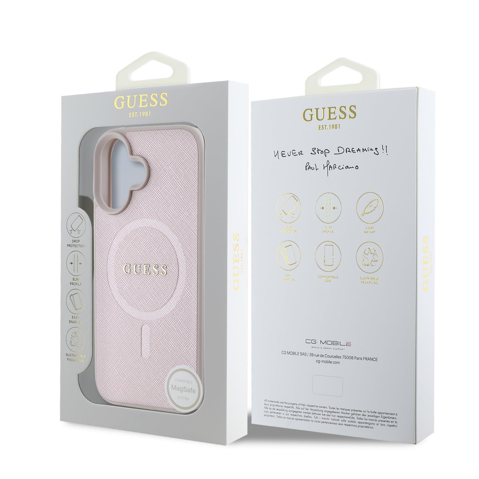 Guess Magsafe Hard Case Θήκη προστασίας από σκληρό πλαστικό – iPhone 16 (Ροζ – GUHMP16SPSAHMCP)