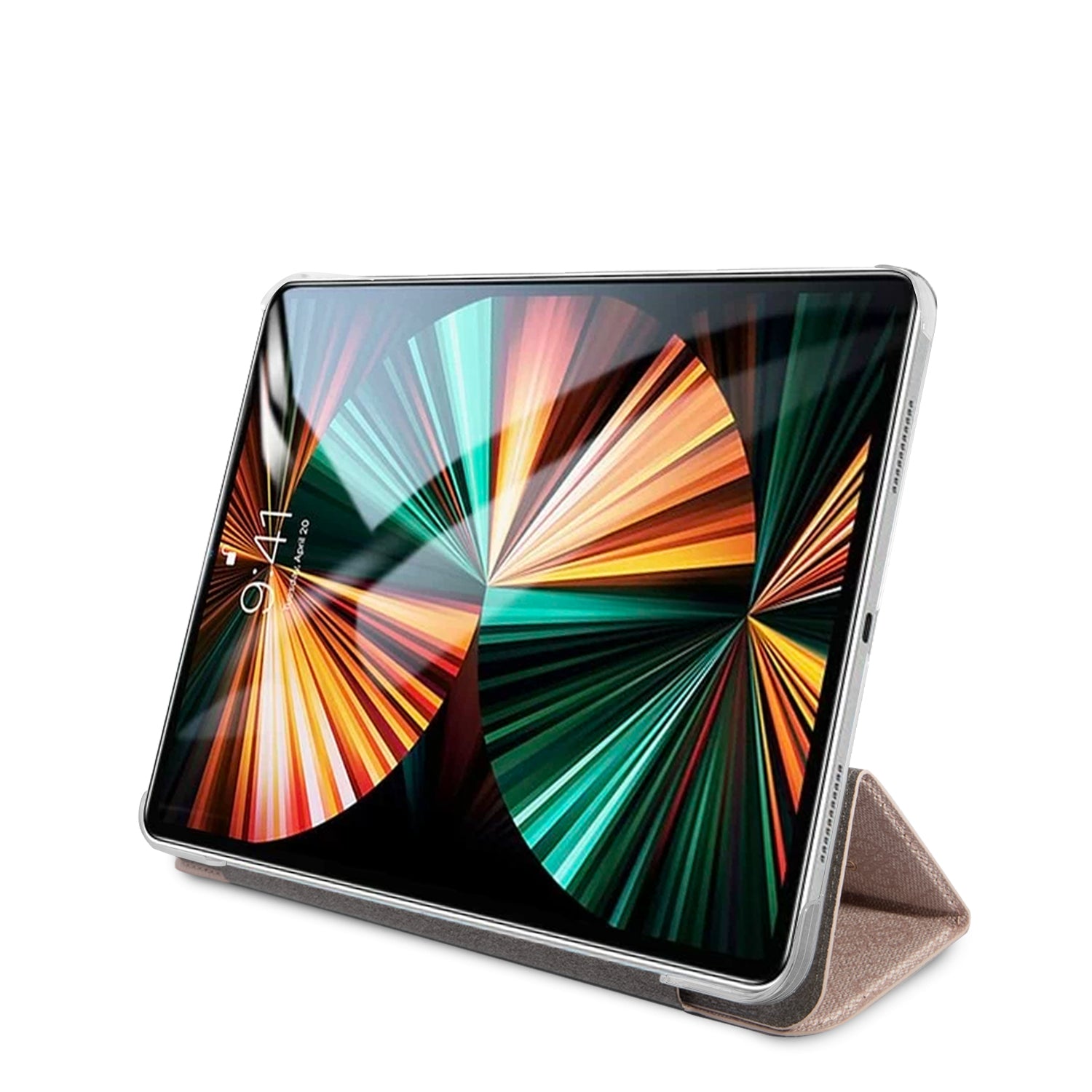 Guess 4G Logo Saffiano Collection Book Cover Θήκη κατάλληλη για Apple iPad Pro 2021 12,9" (Pink - GUIC12G4GFPI)