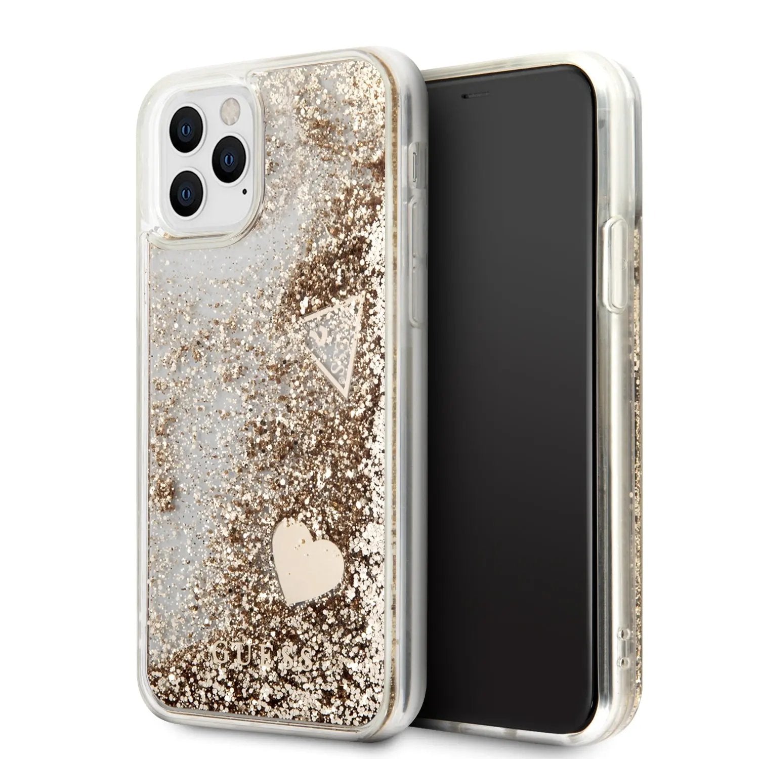 Guess “4G  Logo Collection” Θηκη Προστασιας – iPhone 11 Pro (Clear/Glitter Gold) – PhoneBazaar
