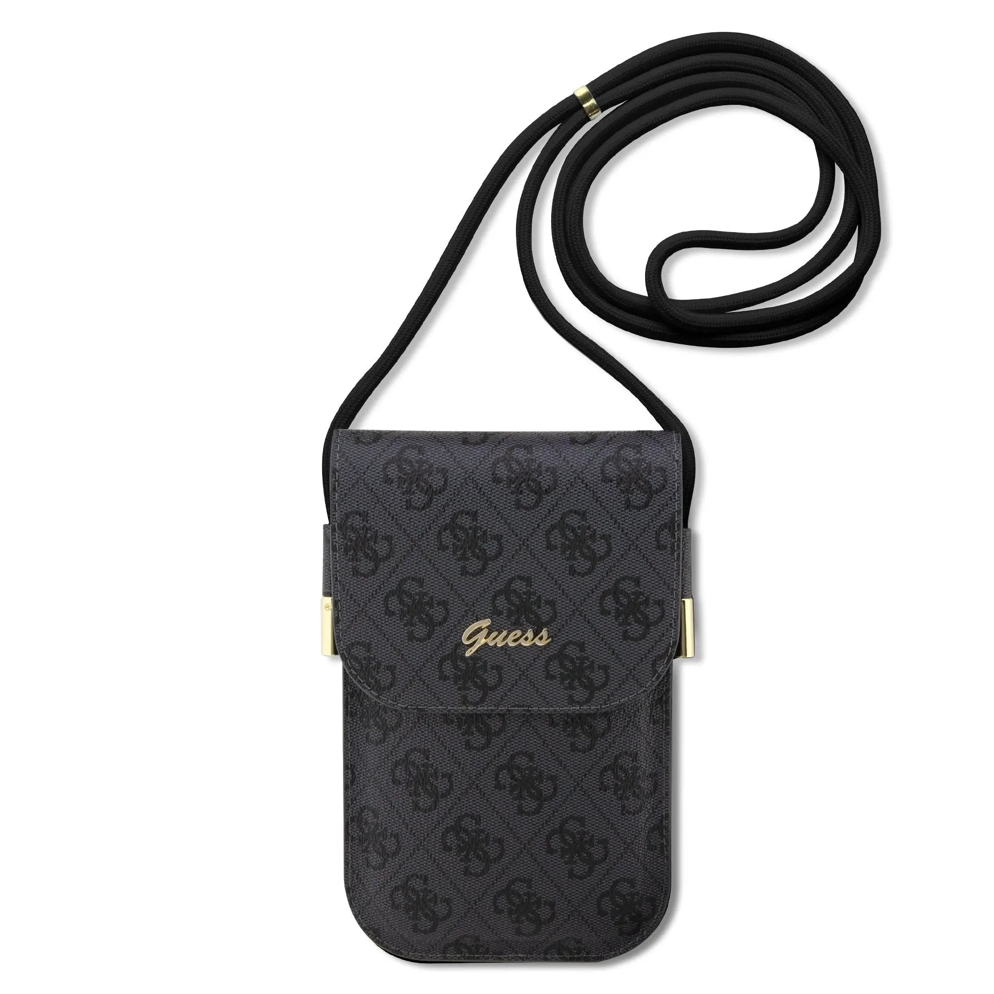Guess “4g Logo Collection” Script Metal Logo Pouch With Cord Τσαντακι Καταλληλο Για Smartphone Small / Medium (170x95mm) Με Κορδονακι (black – Guowbp4snsk) – PhoneBazaar
