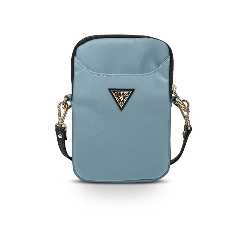 Guess Triangle Logo Bag Τσαντάκι κατάλληλο για Smartphone universal 8" (Light Blue για GUPBNTMLLB) – PhoneBazaar