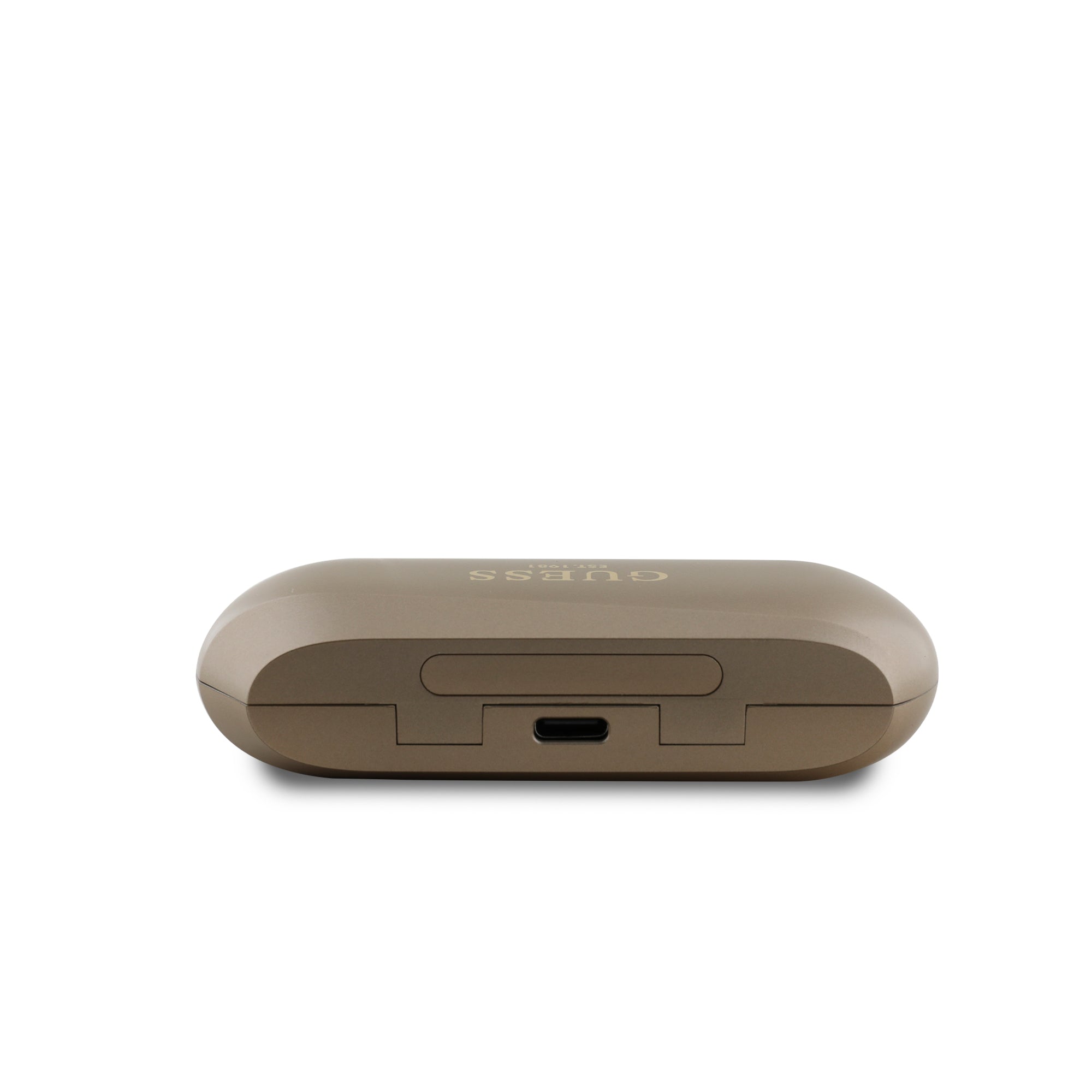 Guess Elongated Metallic Classic Printed Logo True Wireless ENC Earphones (Gold - GUTWSC2MCDSD)