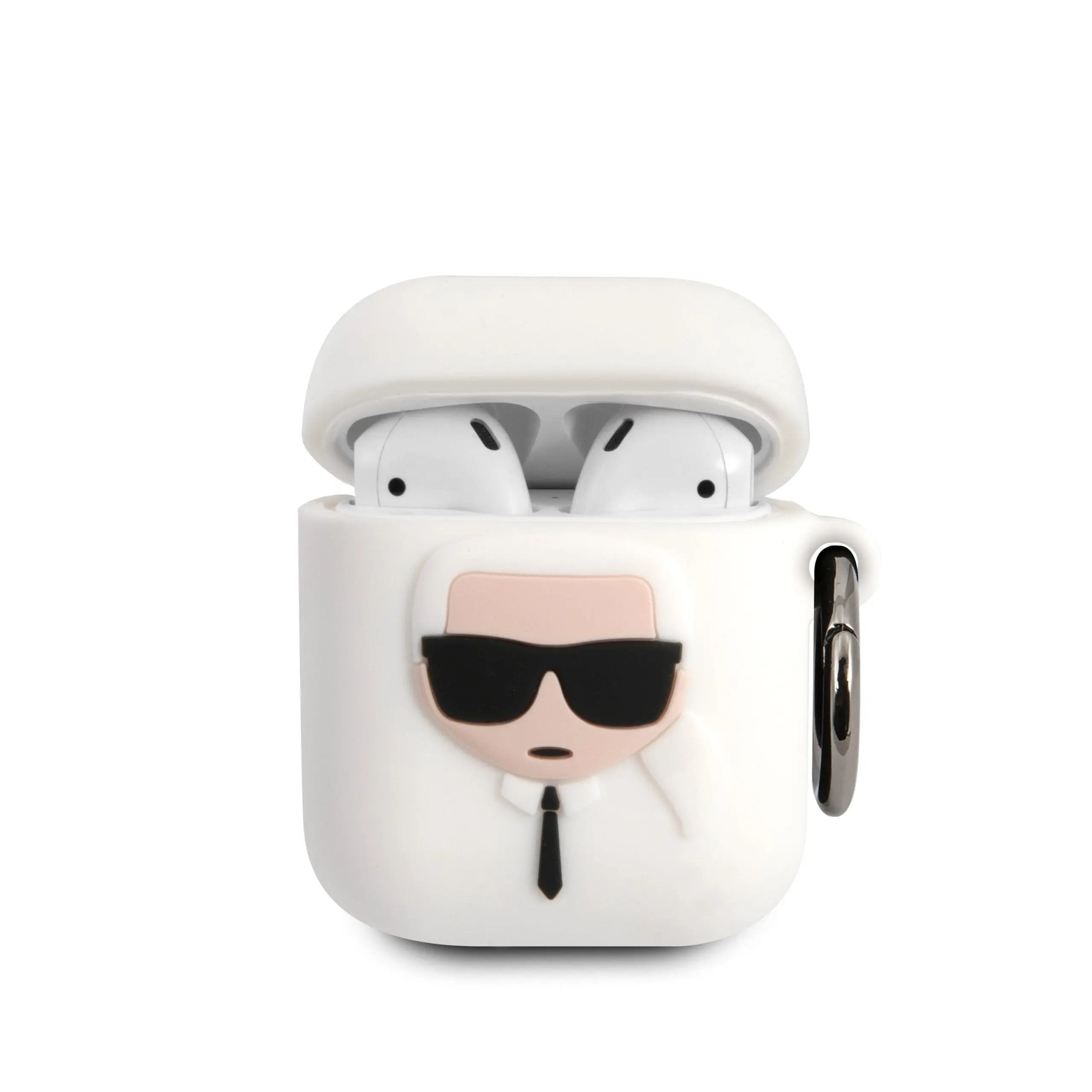 Karl Lagerfeld Embossed Logo Karl's Head Collection Θήκη Προστασίας Απο Σιλικόνη Για Apple Airpods 1/2 (λευκο για Klaccsilkhwh) – PhoneBazaar