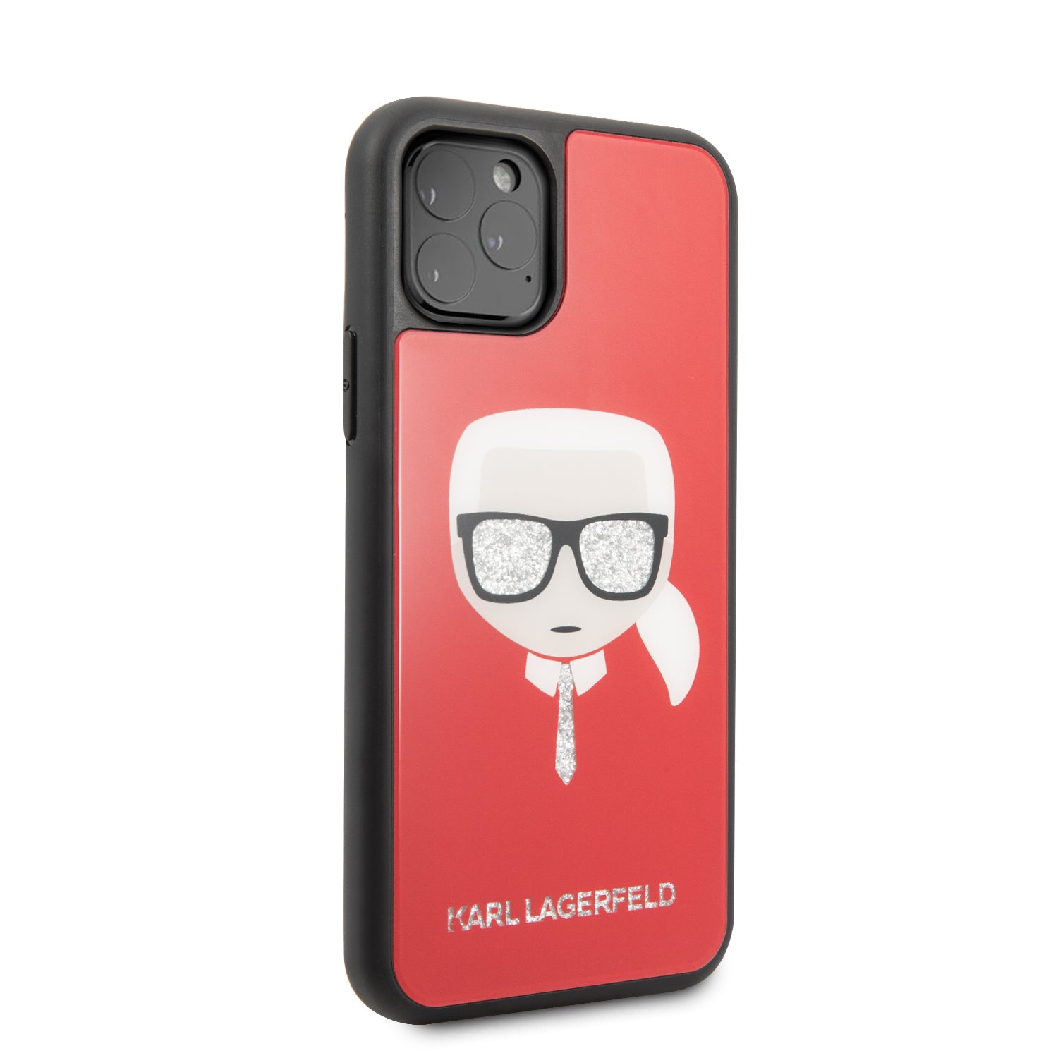 Karl Lagerfeld "Glitter Head" Double Layer Hard Case Θήκη προστασίας –  iPhone 11 Pro Max (Red – KLHCN65DLHRE)