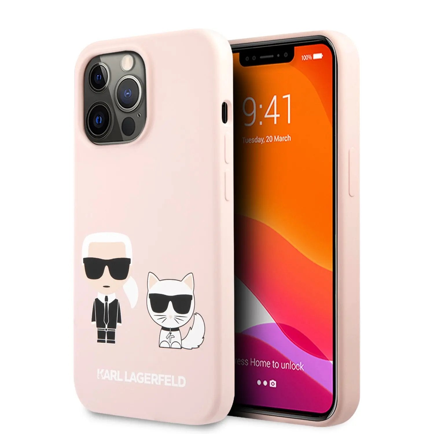 Karl Lagerfeld Silicone Case Karl+Choupette Θήκη προστασίας από σιλικόνη – iPhone 13 Pro (Light Pink) – PhoneBazaar