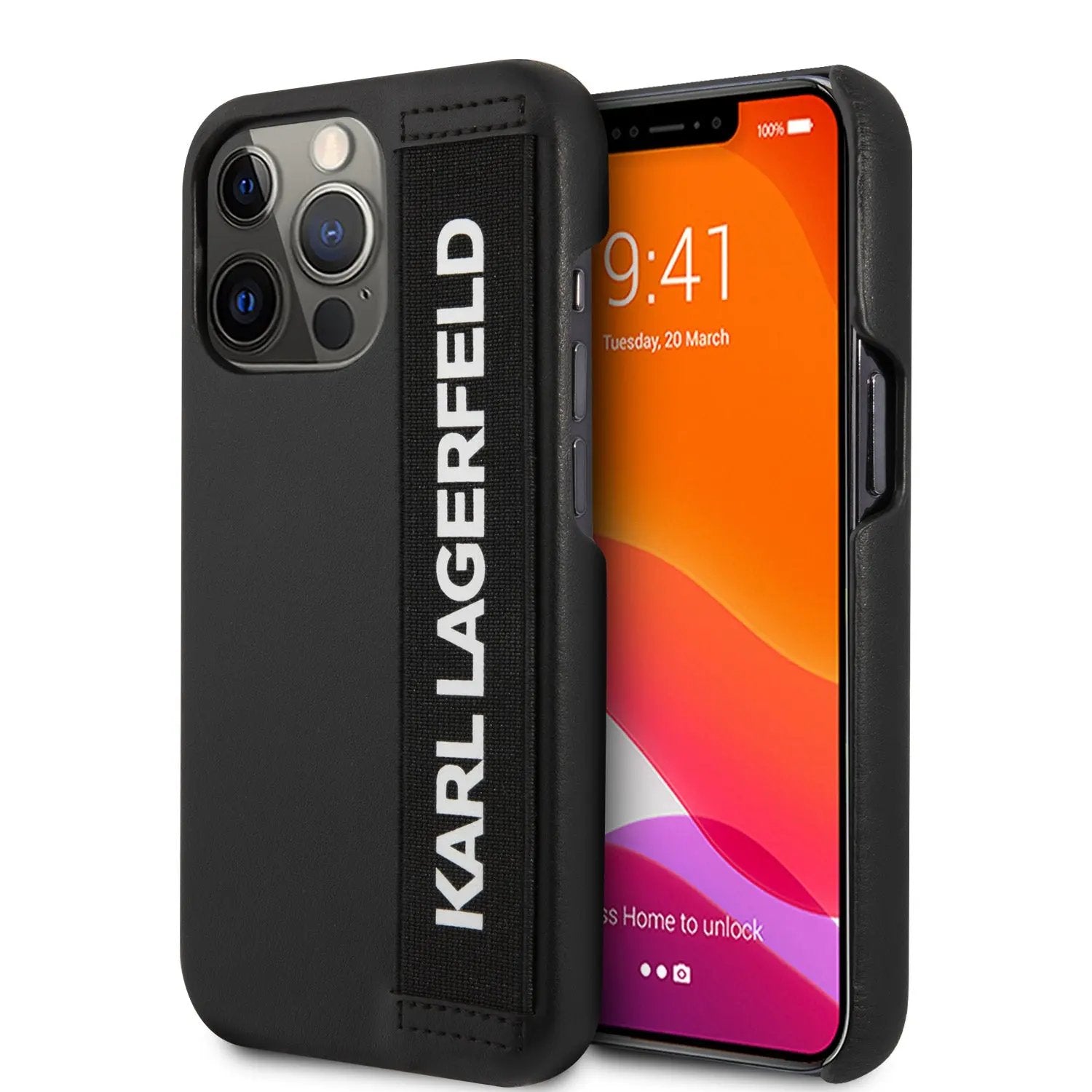 Karl Lagerfeld "Elastic Strap" Hard Case Θήκη προστασίας από σιλικόνη – iPhone 13 Pro (Black) – PhoneBazaar