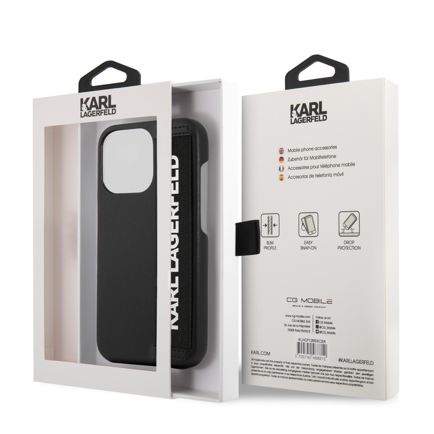 Karl Lagerfeld "Elastic Strap" Hard Case Θήκη προστασίας από σιλικόνη – iPhone 13 Pro (Black)