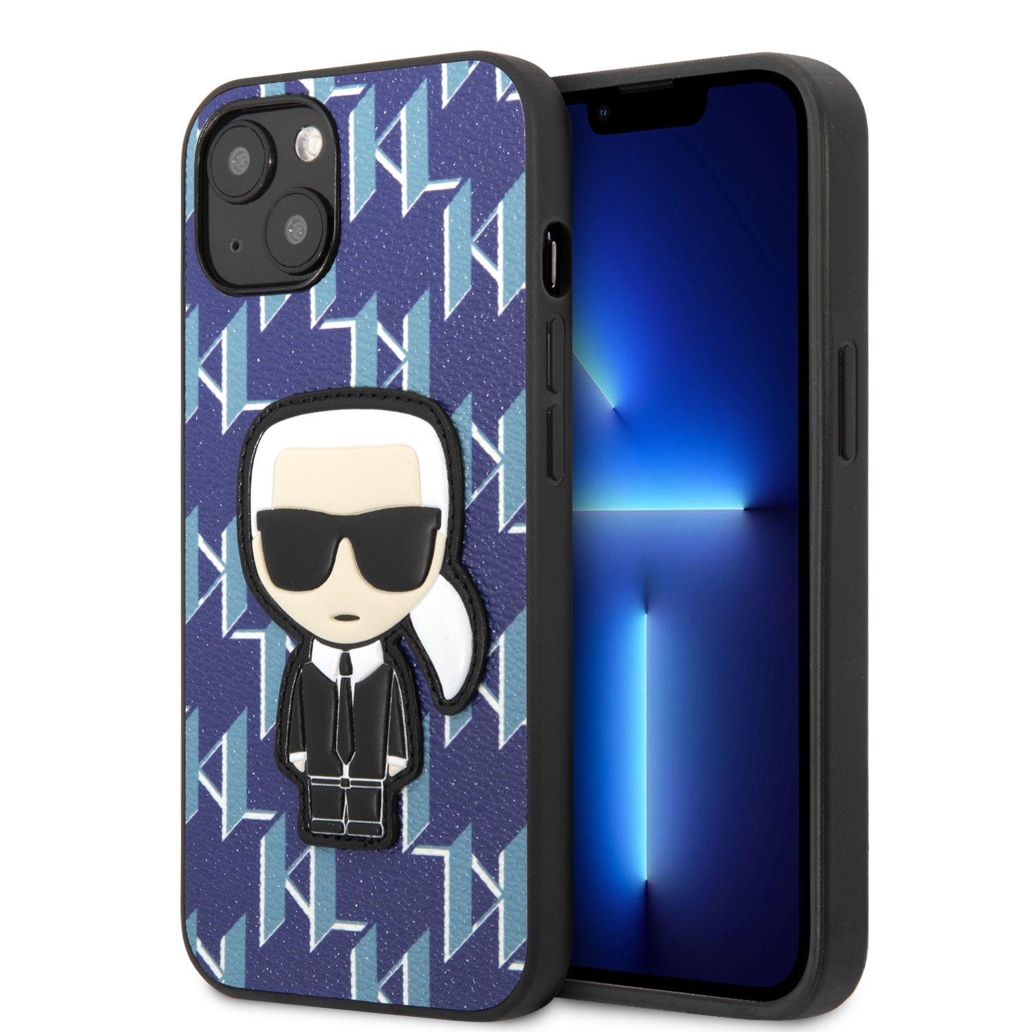 Karl Lagerfeld Monogram Ikonik Patch Case Θήκη προστασίας από δερματίνη – iPhone 13 (Μπλε – KLHCP13MPMNIKBL) – PhoneBazaar