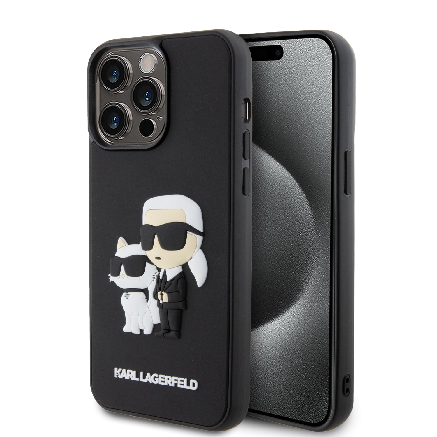 Karl Lagerfeld 3d Rubber Case Karl + Choupette Θήκη Προστασίας Απο Σιλικόνη – Iphone 13 Pro Max (μαυρο – Klhcp13x3drkcnk) – PhoneBazaar