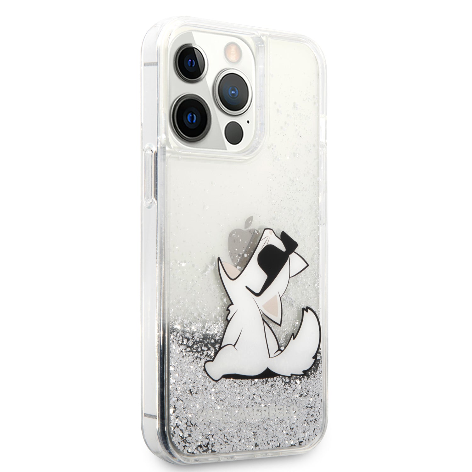 Karl Lagerfeld "Choupette Fun" Hard Case Θήκη προστασίας από σιλικόνη – iPhone 13 Pro Max (Clear/Glitter Silver)