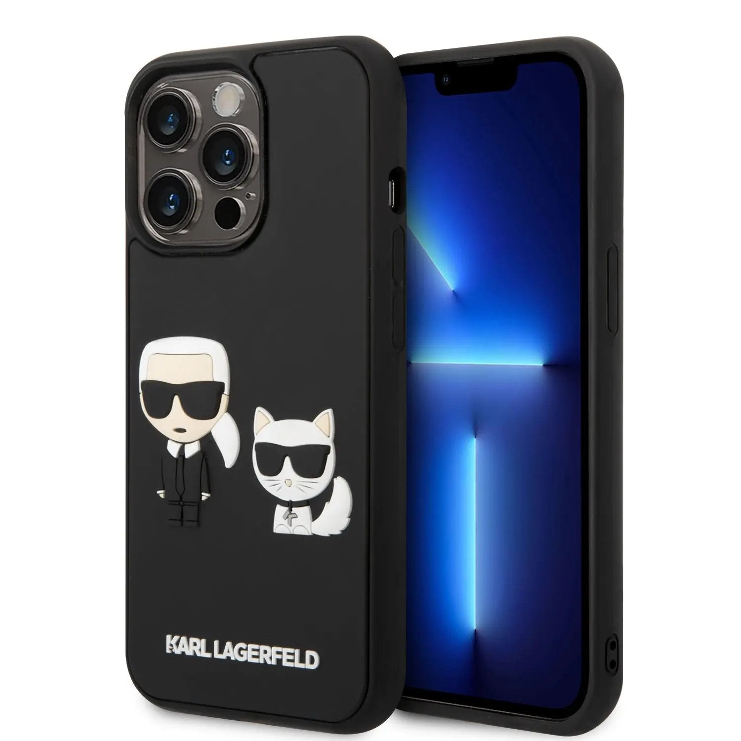 Karl Lagerfeld 3D Rubber Case Karl & Choupette Θήκη προστασίας από σιλικόνη – iPhone 14 Pro (Μαύρο για KLHCP14L3DRKCK) – PhoneBazaar