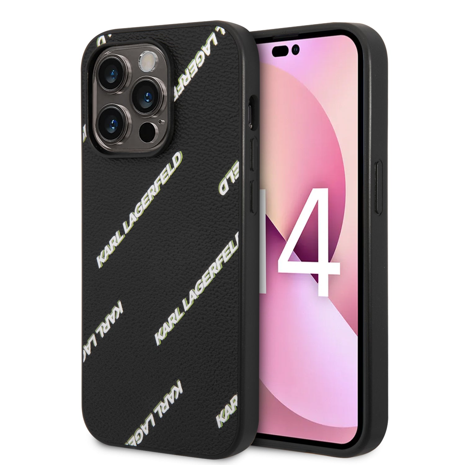 Karl Lagerfeld Logomania Θήκη προστασίας από δερματίνη – iPhone 14 Pro (Μαύρο – KLHCP14LPGMLKFK) – PhoneBazaar