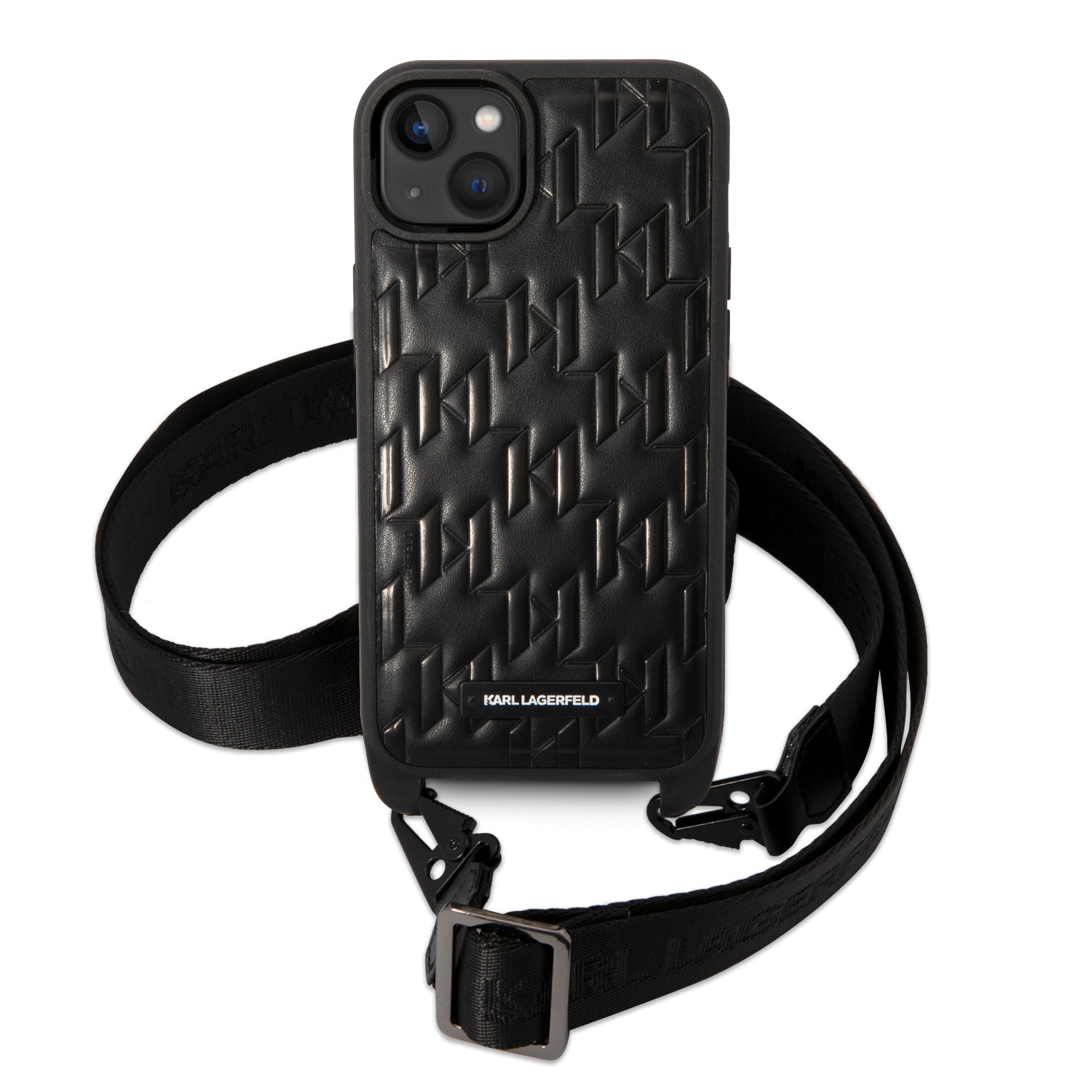 Karl Lagerfeld Monogram Plaque Logo PU Leather Case Θήκη προστασίας από δερματίνη – iPhone 14 Plus (Μαύρο – KLHCP14MSTMMK)