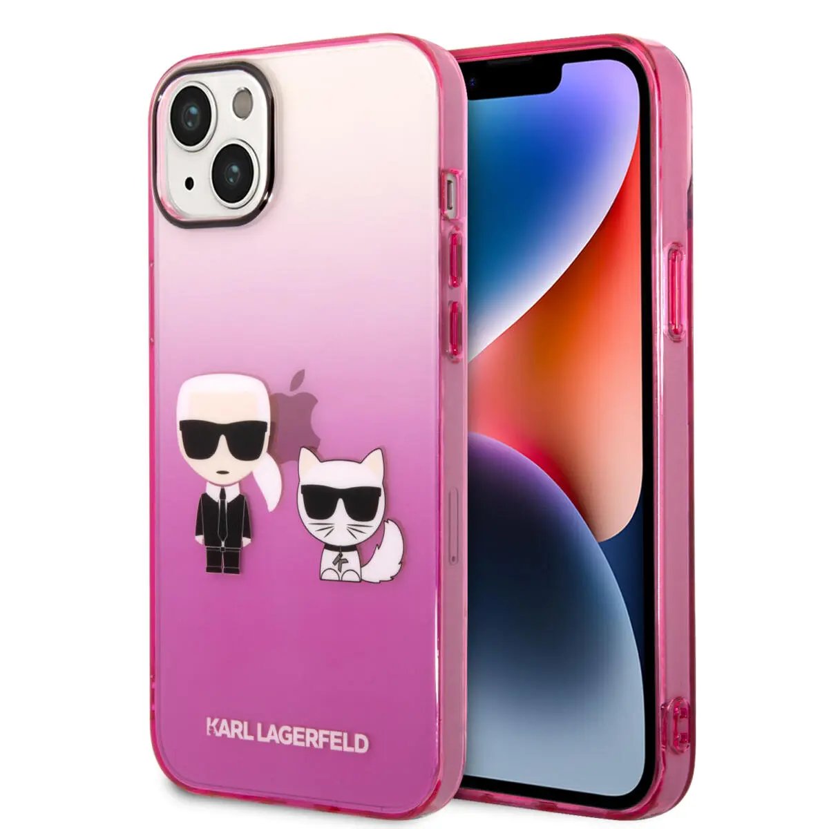 Karl Lagerfeld “Karl & Choupette” Back Cover Case Διάφανη Θήκη προστασίας από Liquid Silicone – iPhone 14 Plus (Pink) – PhoneBazaar