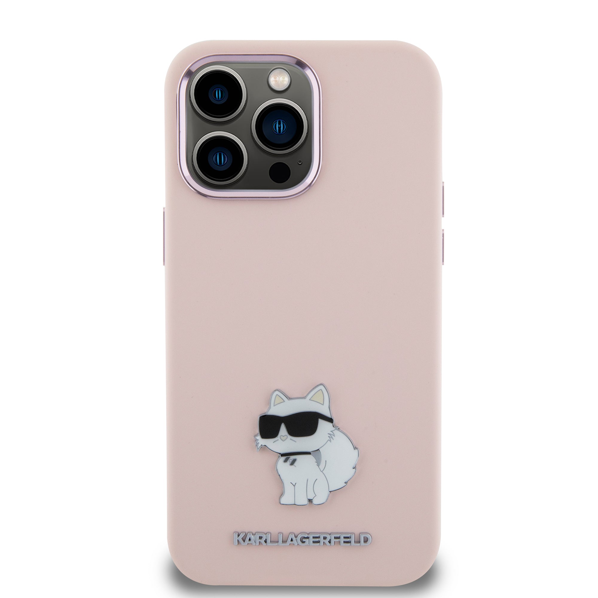 Karl Lagerfeld Choupette Metal Pin Hard Case Θήκη προστασίας από σιλικόνη  – iPhone 15 Pro Max (Pink – KLHCP15XSMHCNPP)