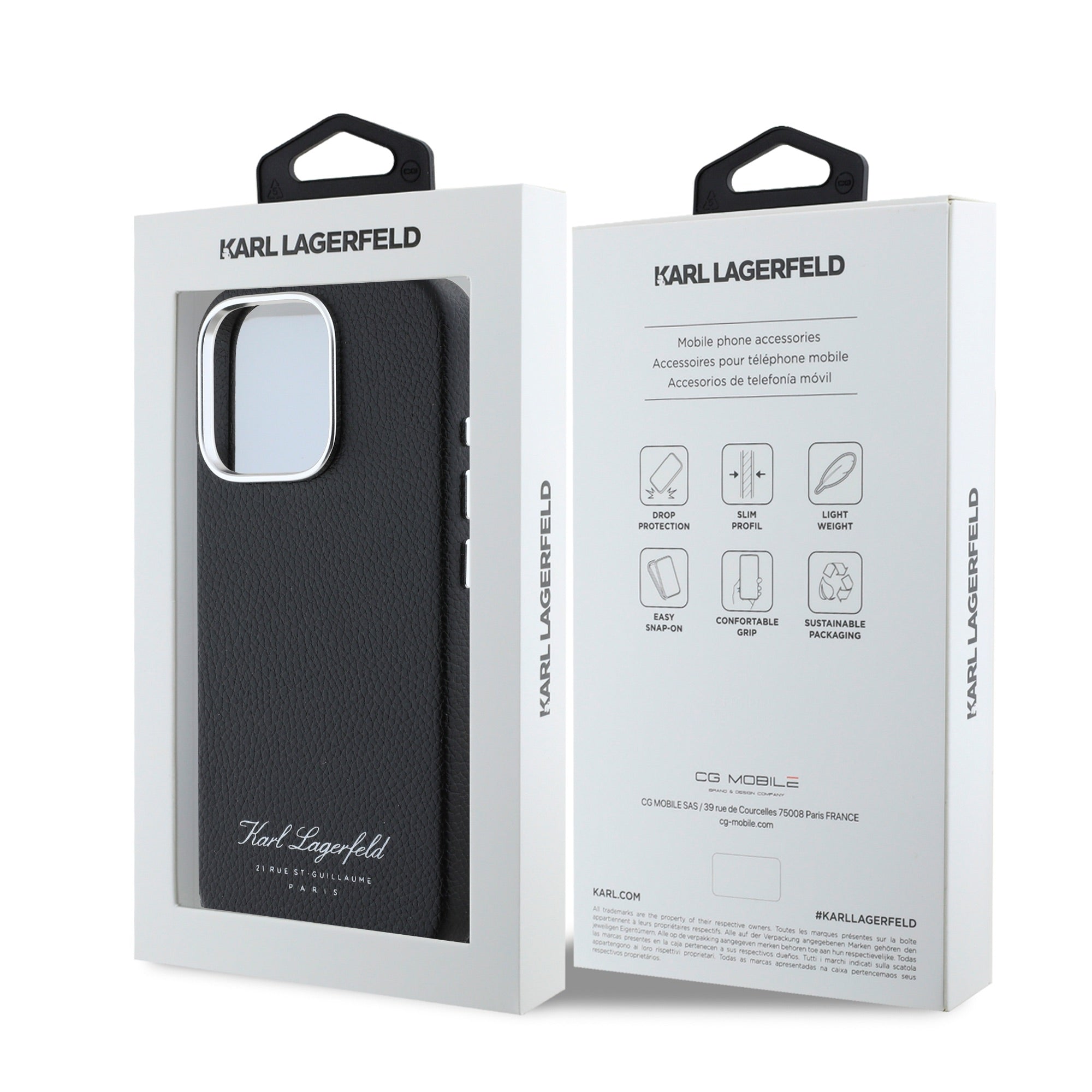 Karl Lagerfeld “Rue St.Guillaume Logo Collection” Θήκη προστασίας από σιλικόνη – iPhone 16 Pro (Μαύρο – KLHCP16LPGWCMKHK)