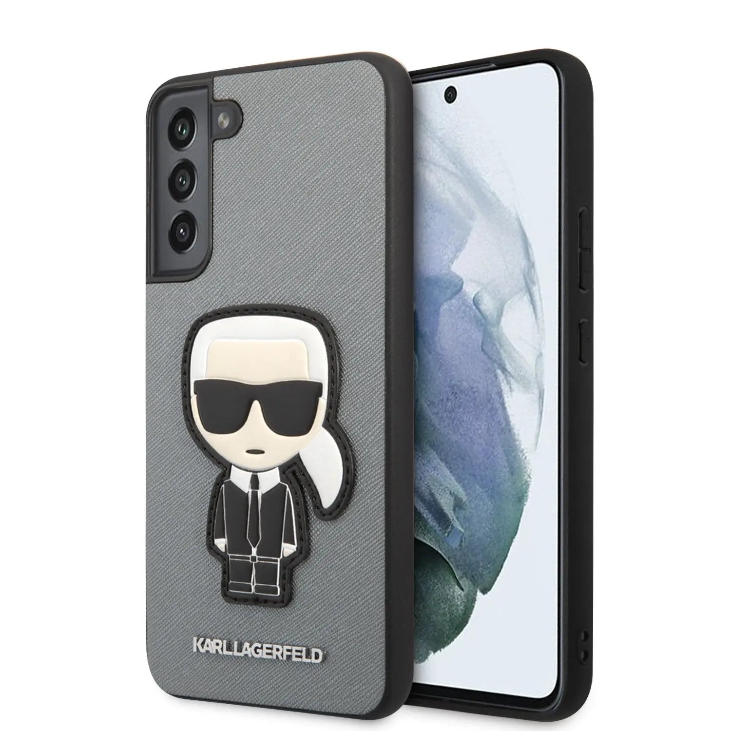 Karl Lagerfeld Ikonik Patch Saffiano Hard Case Θήκη προστασίας από δερματίνη – Samsung Galaxy S22 Plus (γκρι – KLHCS22MOKPG) – PhoneBazaar