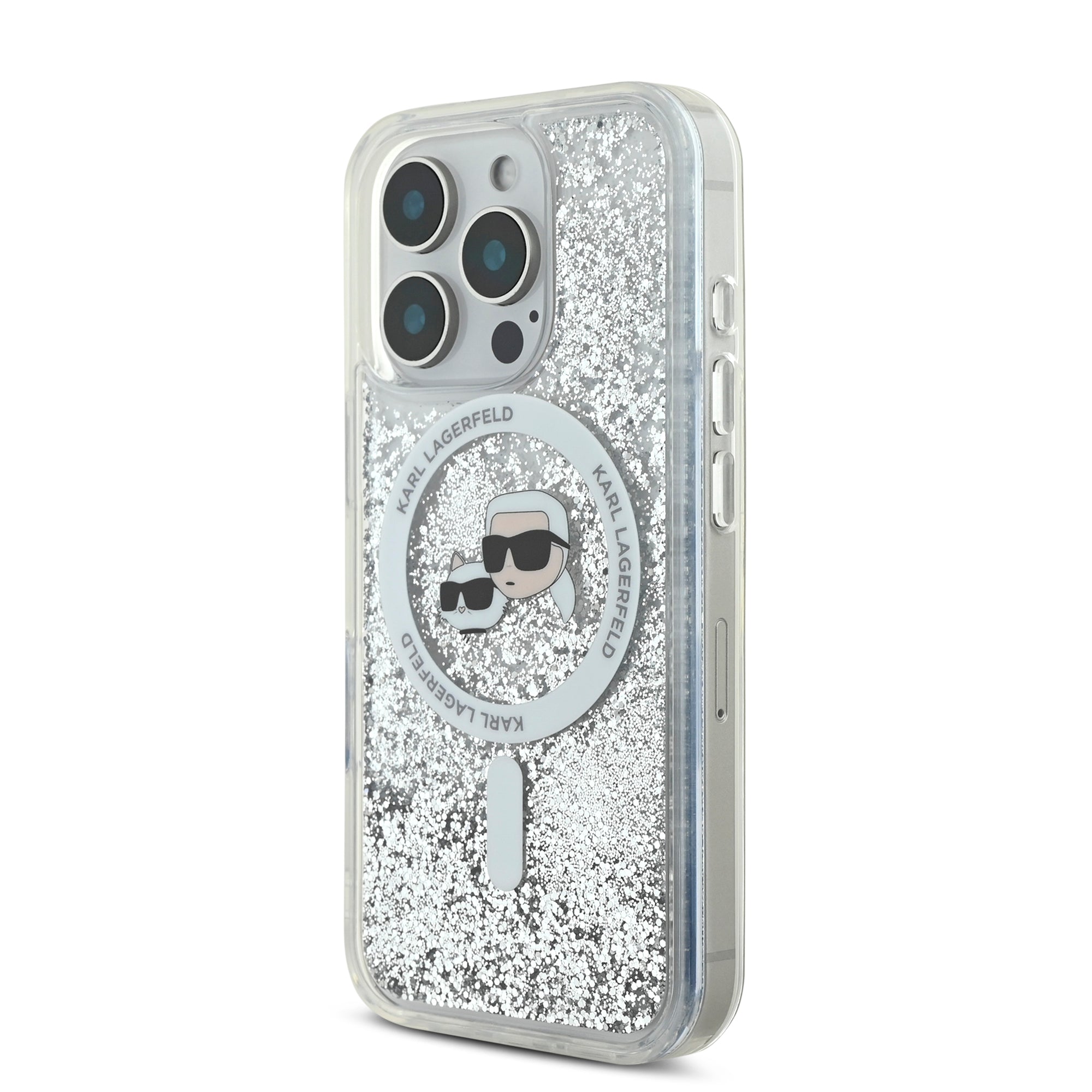 Karl Lagerfeld Magsafe Ringstand Liquid Glitter Hard Case Θήκη προστασίας από σκληρό πλαστικό – iPhone 16 Pro (Glitter Διάφανη – KLHMP16LLGKCSGH)