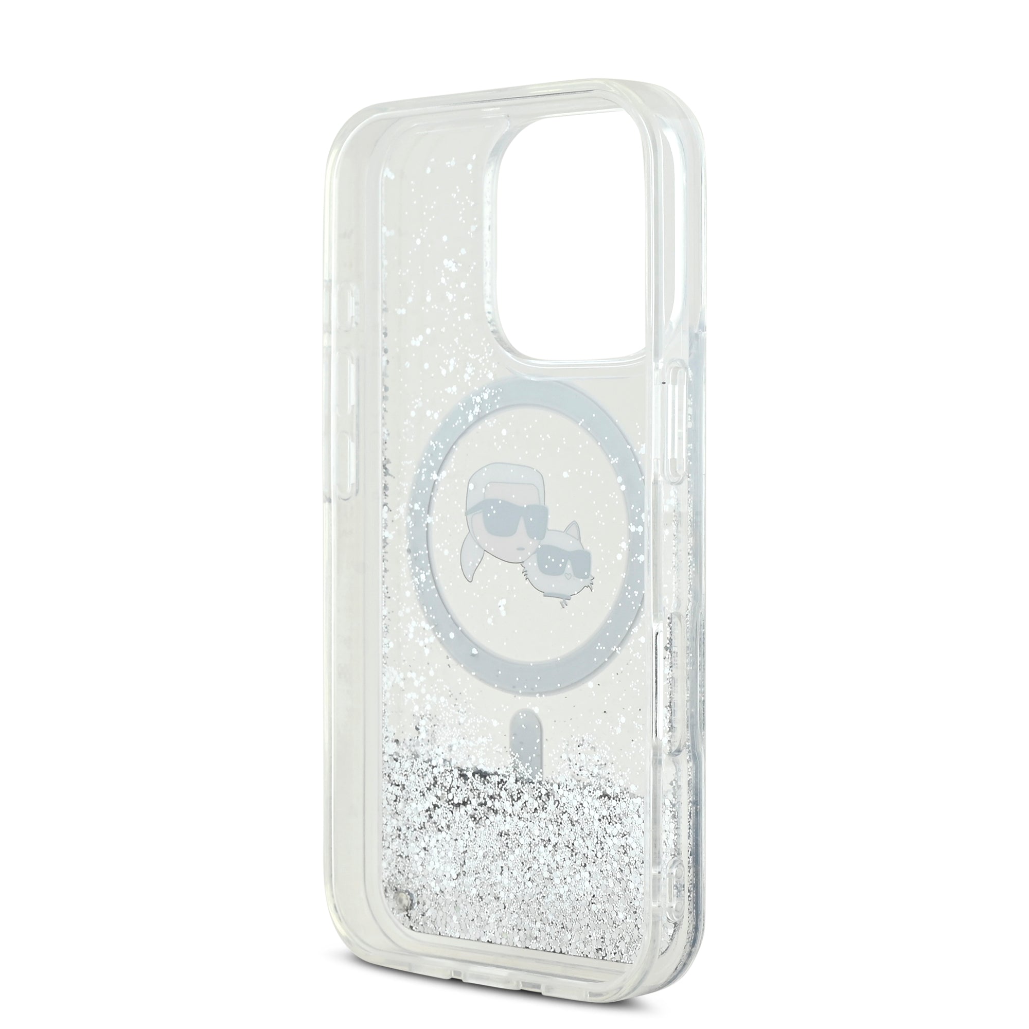 Karl Lagerfeld Magsafe Ringstand Liquid Glitter Hard Case Θήκη προστασίας από σκληρό πλαστικό – iPhone 16 Pro (Glitter Διάφανη – KLHMP16LLGKCSGH)