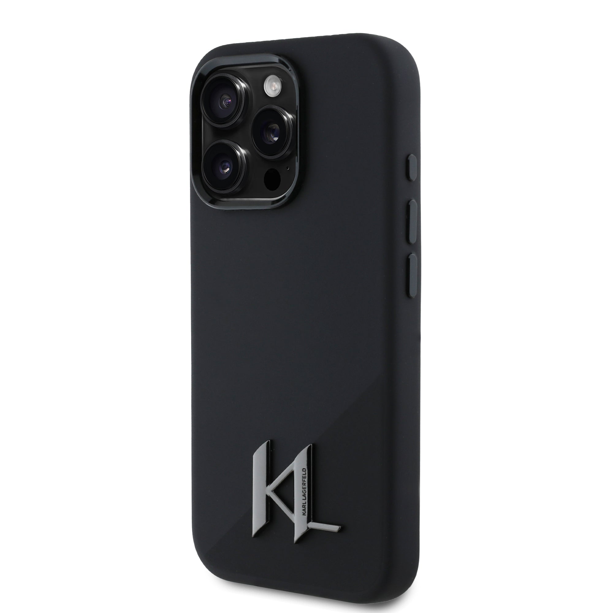 Karl Lagerfeld MagSafe Shadow Metal Initial Logo Silicone Case Θήκη προστασίας από σιλικόνη  – iPhone 16 Pro (Μαύρο – KLHMP16LSCMKMPCK)