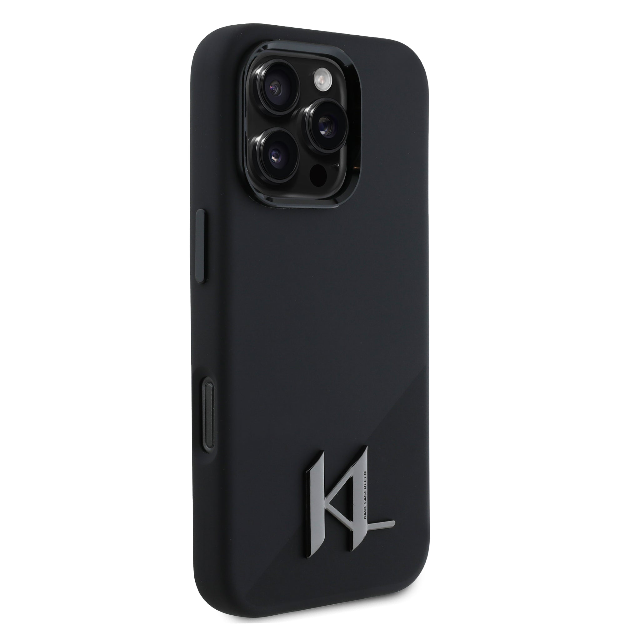 Karl Lagerfeld MagSafe Shadow Metal Initial Logo Silicone Case Θήκη προστασίας από σιλικόνη  – iPhone 16 Pro (Μαύρο – KLHMP16LSCMKMPCK)
