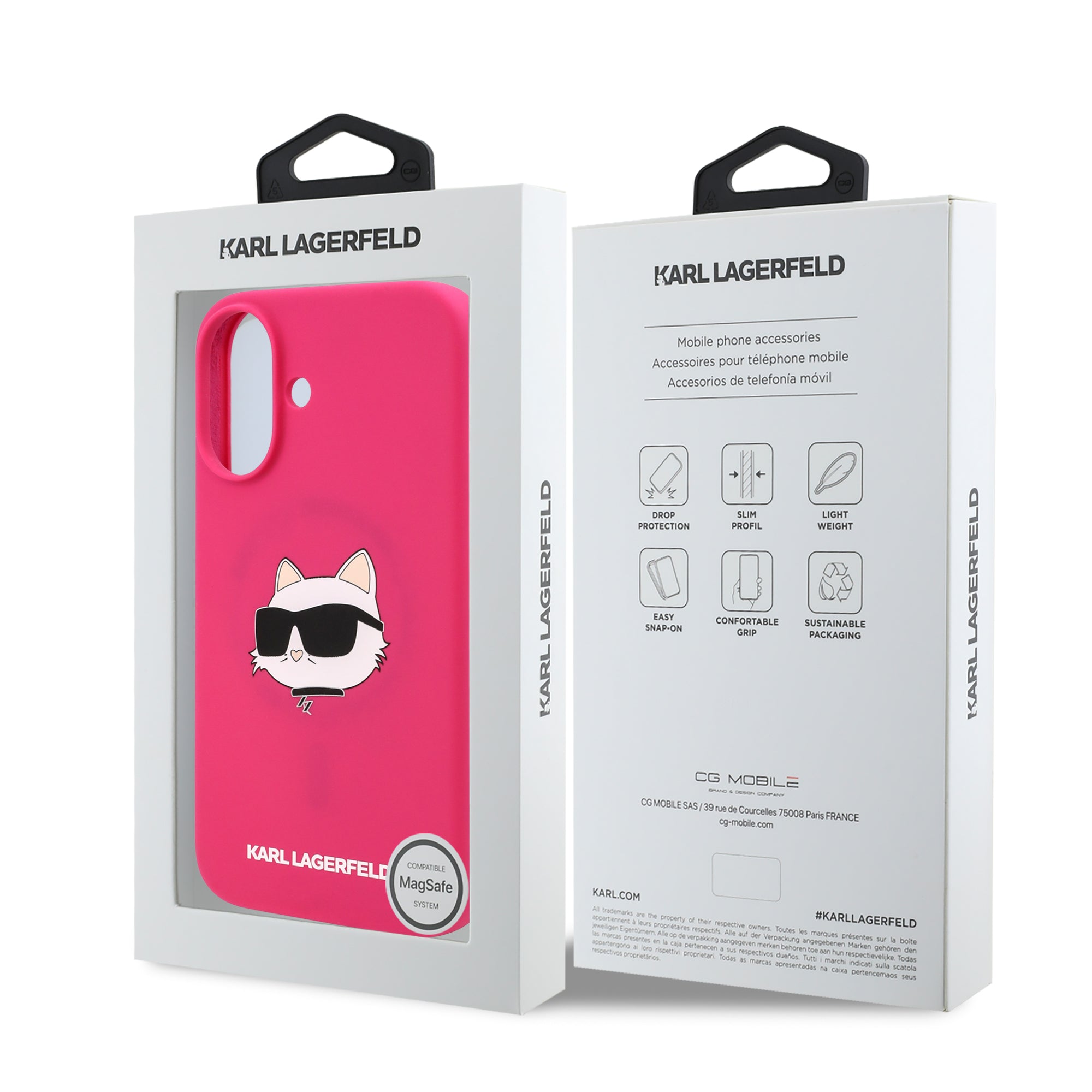 Karl Lagerfeld Magsafe Silicone Case "Choupette's Head" Θήκη προστασίας από σιλικόνη – iPhone 16 (Fuchsia – KLHMP16SSCHPPLF)