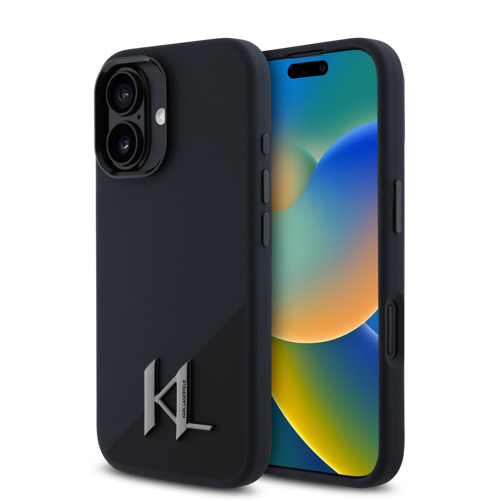 Karl Lagerfeld MagSafe Initial Metal Logo Silicone Case Θήκη προστασίας από σιλικόνη  – iPhone 16 (Μαύρο – KLHMP16SSCMKMPCK) – PhoneBazaar