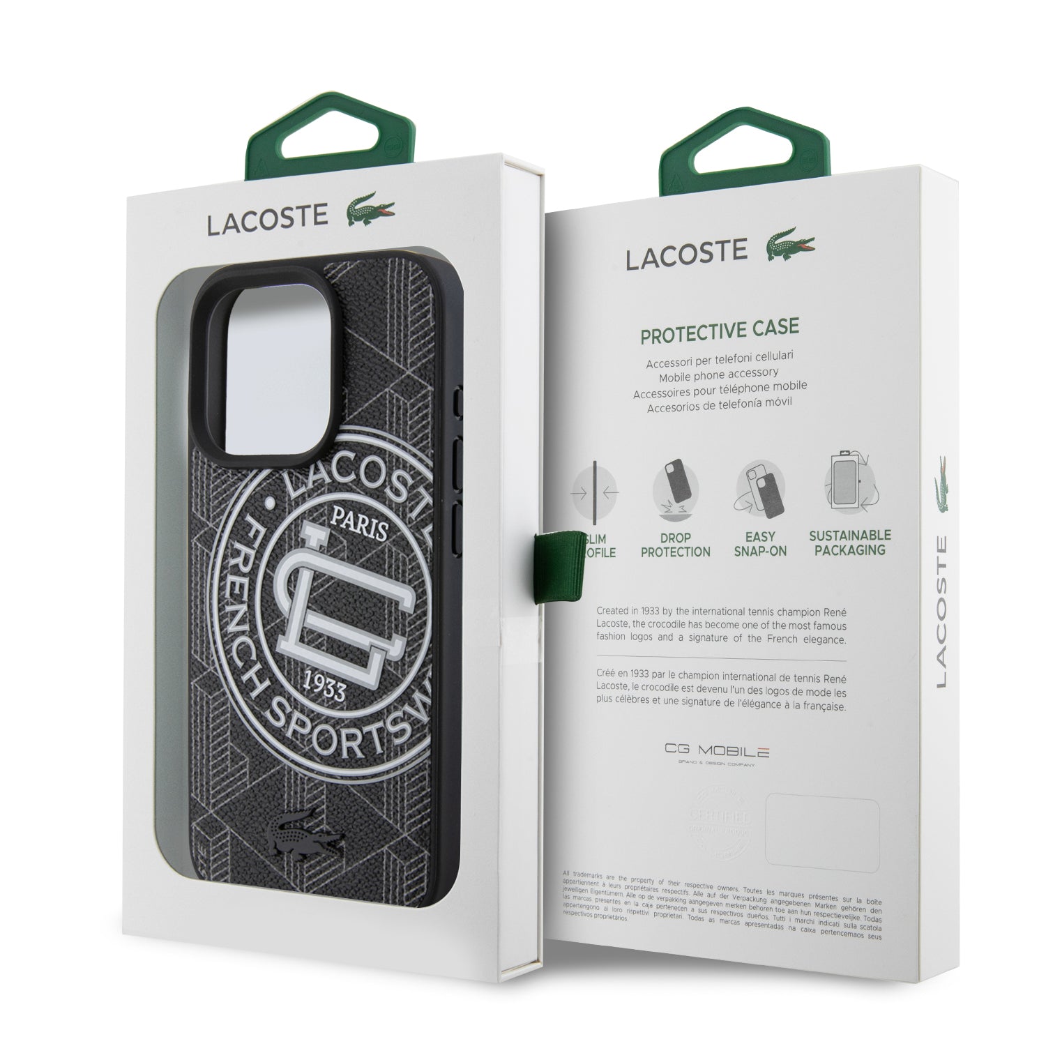 Lacoste Magsafe PVC Mono Sportswear Hard Case Θήκη προστασίας από σκληρό πλαστικό για iPhone 15 Pro (Sinople/Black)