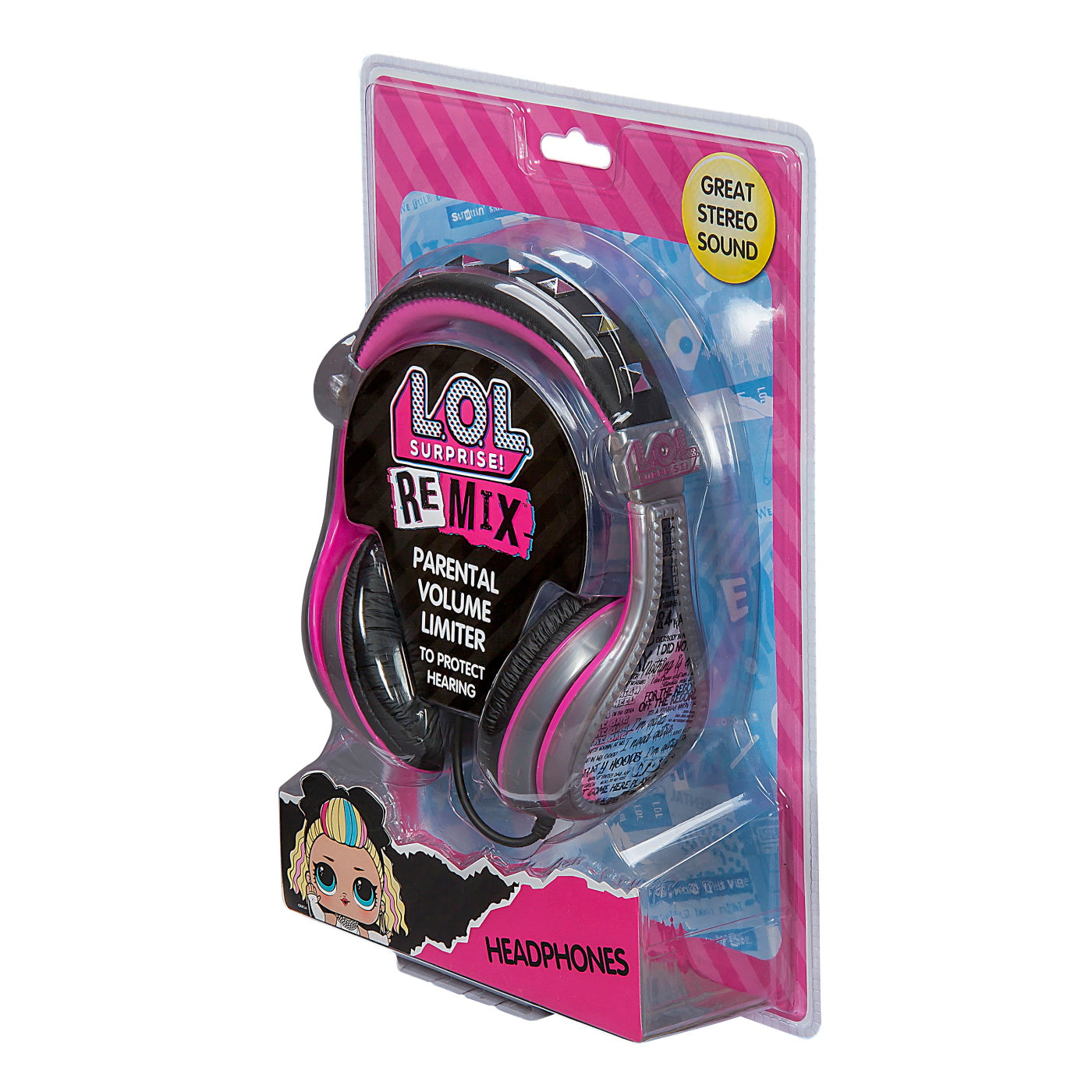 eKids LOL! Surprise Remix Ενσύρματα Ακουστικά με ασφαλή μέγιστη ένταση ήχου για παιδιά και εφήβους (LL-140) (Μαύρο/Ροζ)