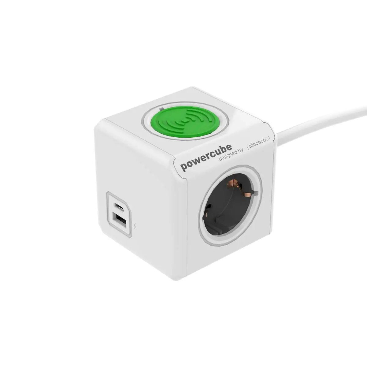 Allocacoc® PowerCube |Extended USB A+C+Wireless Charger| Πολύπριζο 4 θέσεων & 1xUSB/1xUSB-C με ασύρματο φορτιστή για Γκρι για 11092/DEPEWL – PhoneBazaar