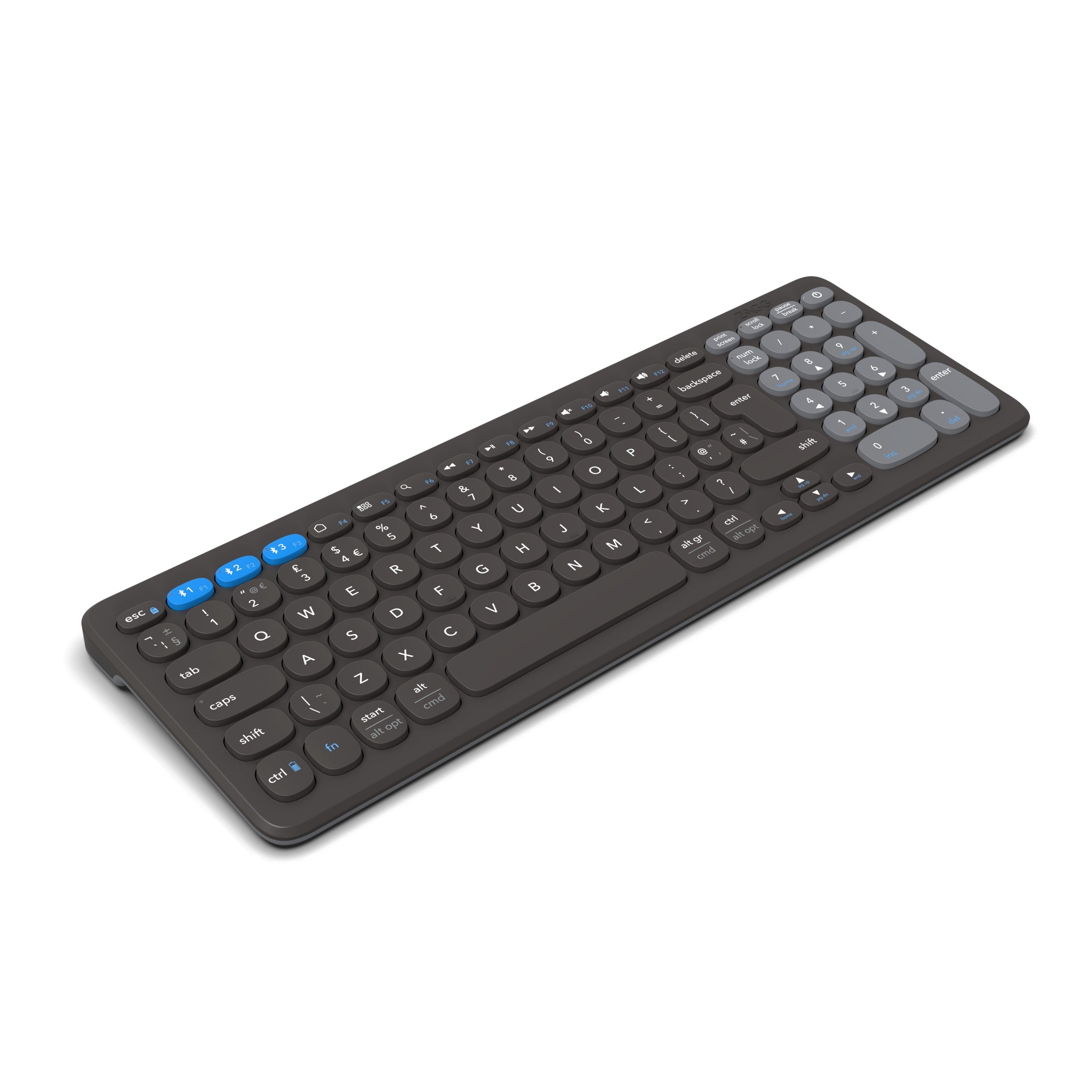 Zagg Ασύρματο Mid-Sized Πληκτρολόγιο Pro Keyboard 15 (2023) με ασύρματη φόρτιση σε μαύρο/γκρι χρώμα (UK Layout) για 103211034 – PhoneBazaar