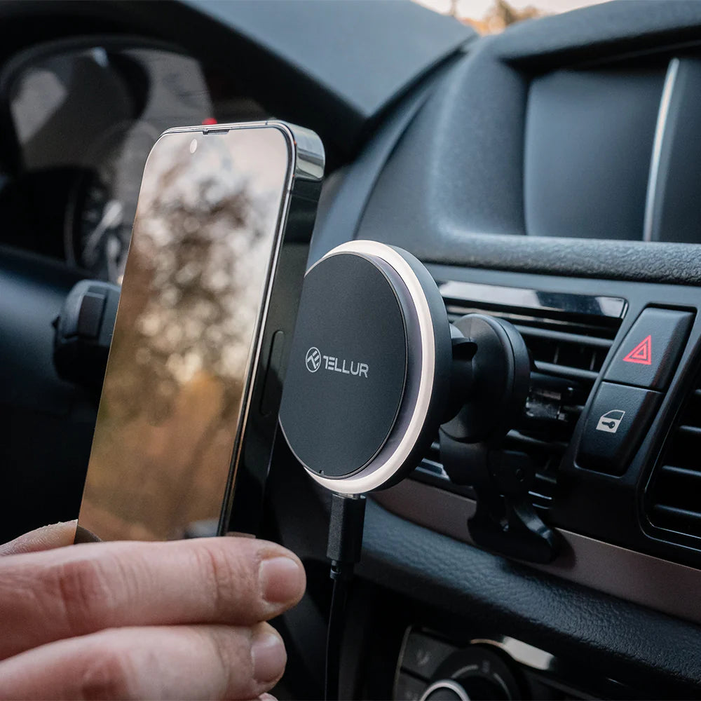 Tellur Ασύρματος Φορτιστής Αυτοκινήτου, MagSafe συμβατός, 15 W – Μαύρος
