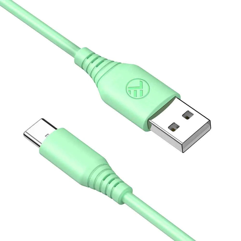 Tellur Σιλικονούχο Καλώδιο USB‑A σε USB‑C, 3 A, 1 m – Πράσινο