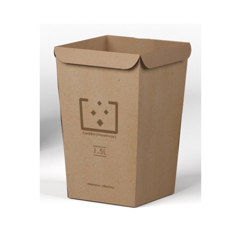 Designnest TrashBin |Throwaway| 1.5L Χαριτωμένος κάδος απορριμμάτων γραφείου από χαρτόνι (σετ 5 τεμαχίων)