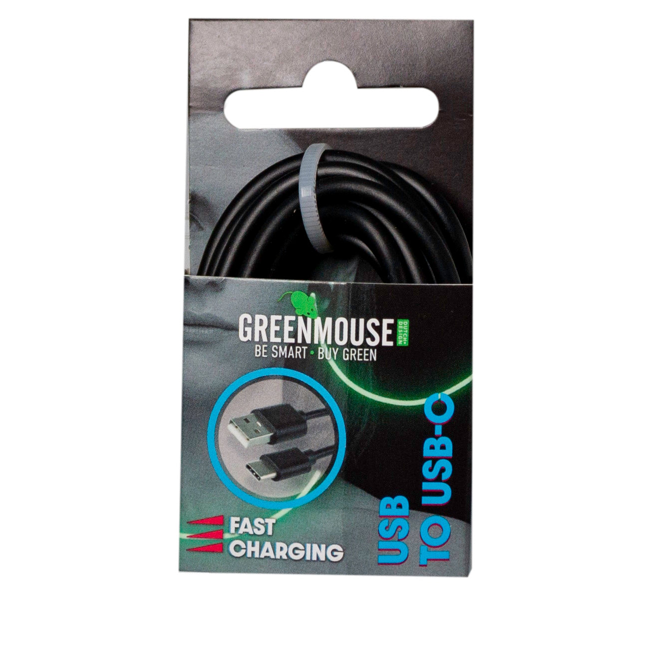Καλώδιο φόρτισης και δεδομένων GreenMouse – USB-C 2,0 m σε μαύρο χρώμα με συσκευασία blister - 66956576
