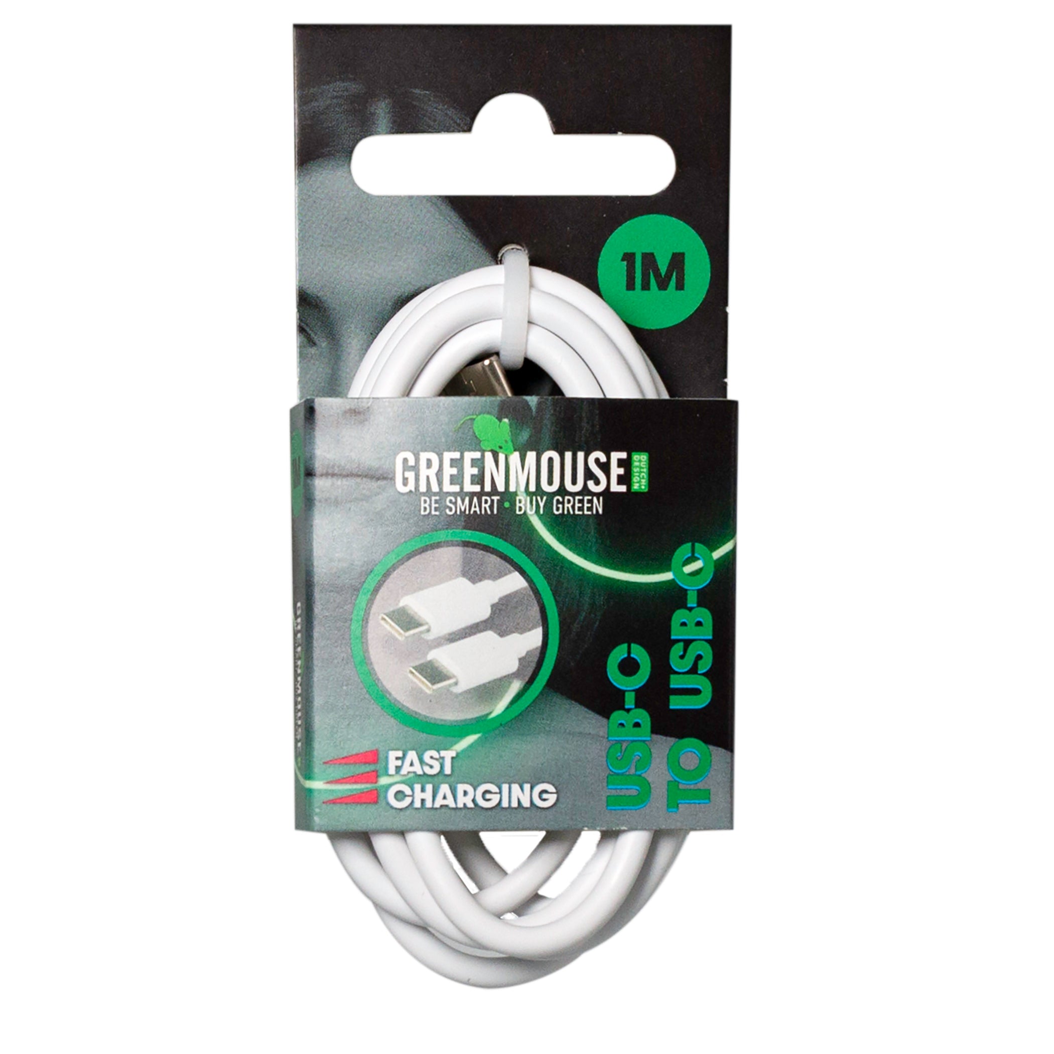 Καλώδιο φόρτισης και δεδομένων GreenMouse – USB-C σε USB-C 1,0 m σε λευκό χρώμα με συσκευασία blister - 66956596