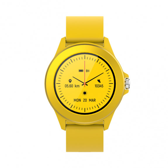 Forever Smartwatch με παλμογράφο Colorum CW-300 xYellow σε κίτρινο χρώμα