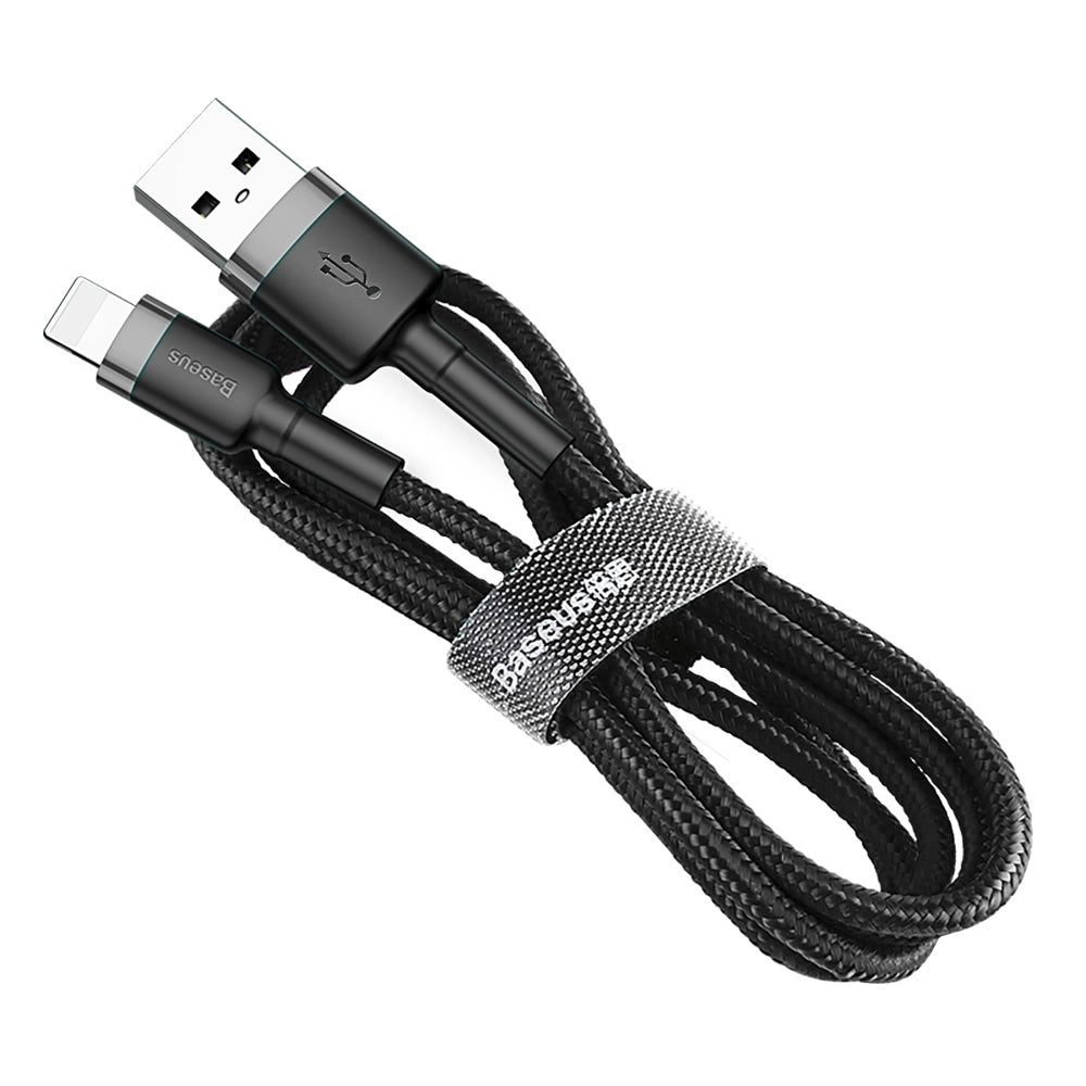 Καλώδιο Baseus Cafule Usb-a Σε Lightning 1m 2.4a – Μαύρο Και Γκρι – PhoneBazaar