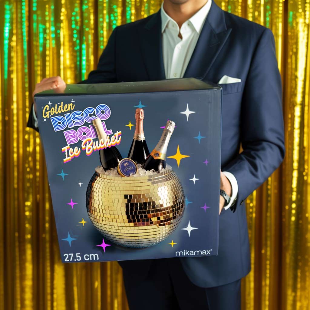 Disco Ball Ice Bucket  Gold - Κουβάς Πάγου Ντισκομπάλα – Προσθέστε Λάμψη στα Πάρτι σας