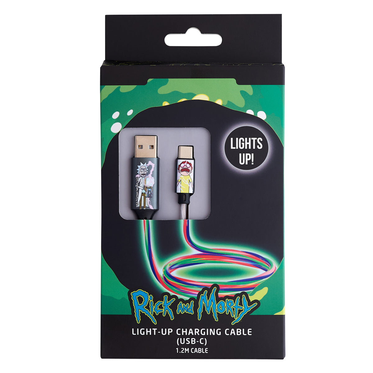 Lazerbuilt Rick & Morty Light-Up USB-C Φωτιζόμενο καλώδιο φόρτισης μήκους 1,2 μέτρα