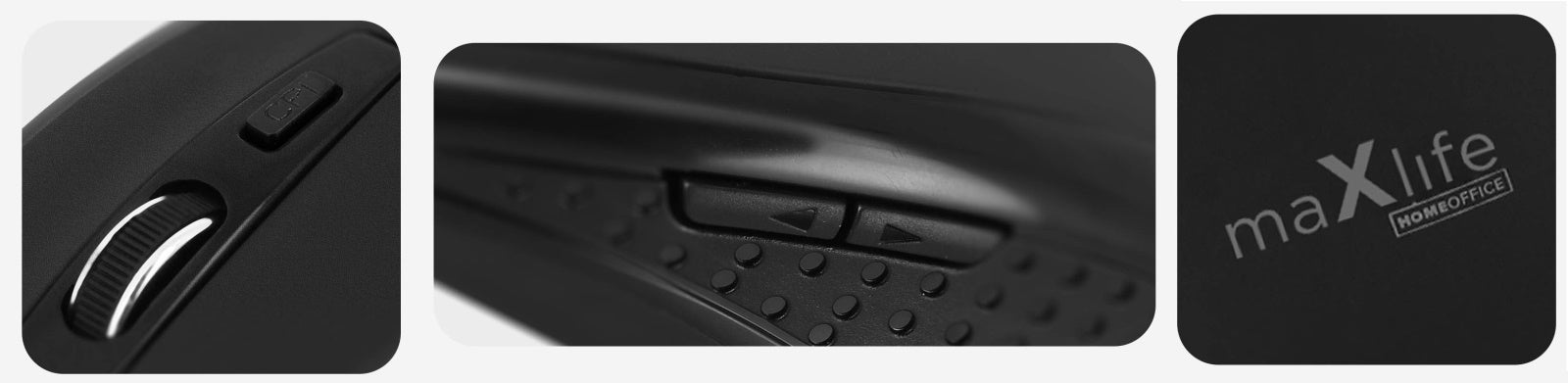 Maxlife Home Office Ασύρματο Οπτικό Ποντίκι MXHM-02 σε μαύρο χρώμα (800/1000/1600 DPI)