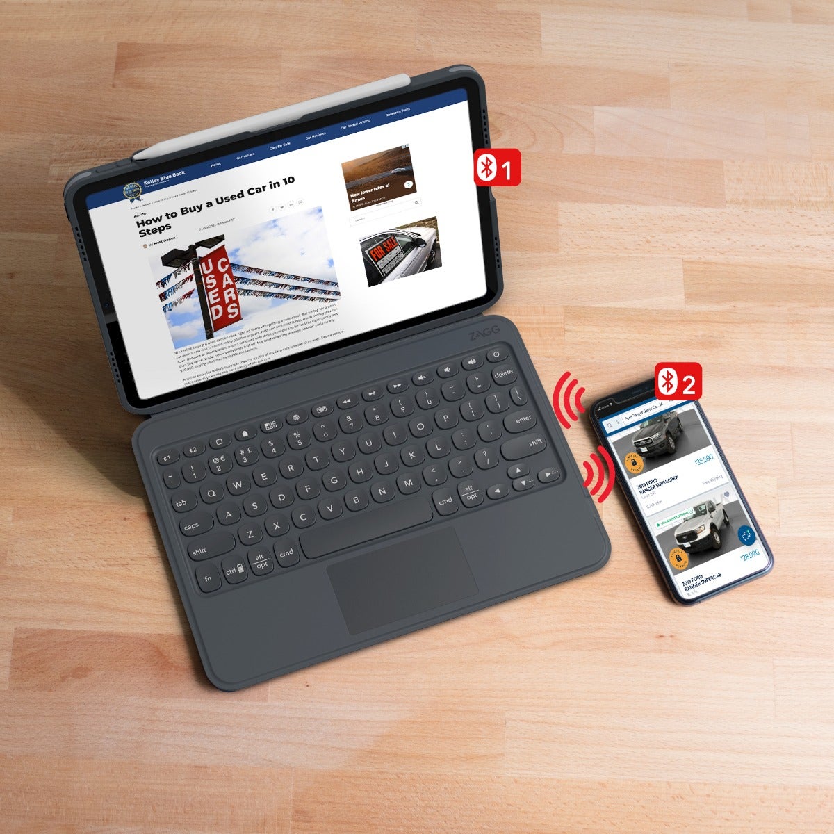 ZAGG Pro Keys με Trackpad Θήκη με πληκτρολόγιο για Apple iPad 10,2" (7ης / 8ης Γενιάς (2019 - 2020) σε charcoal χρώμα - 103407950