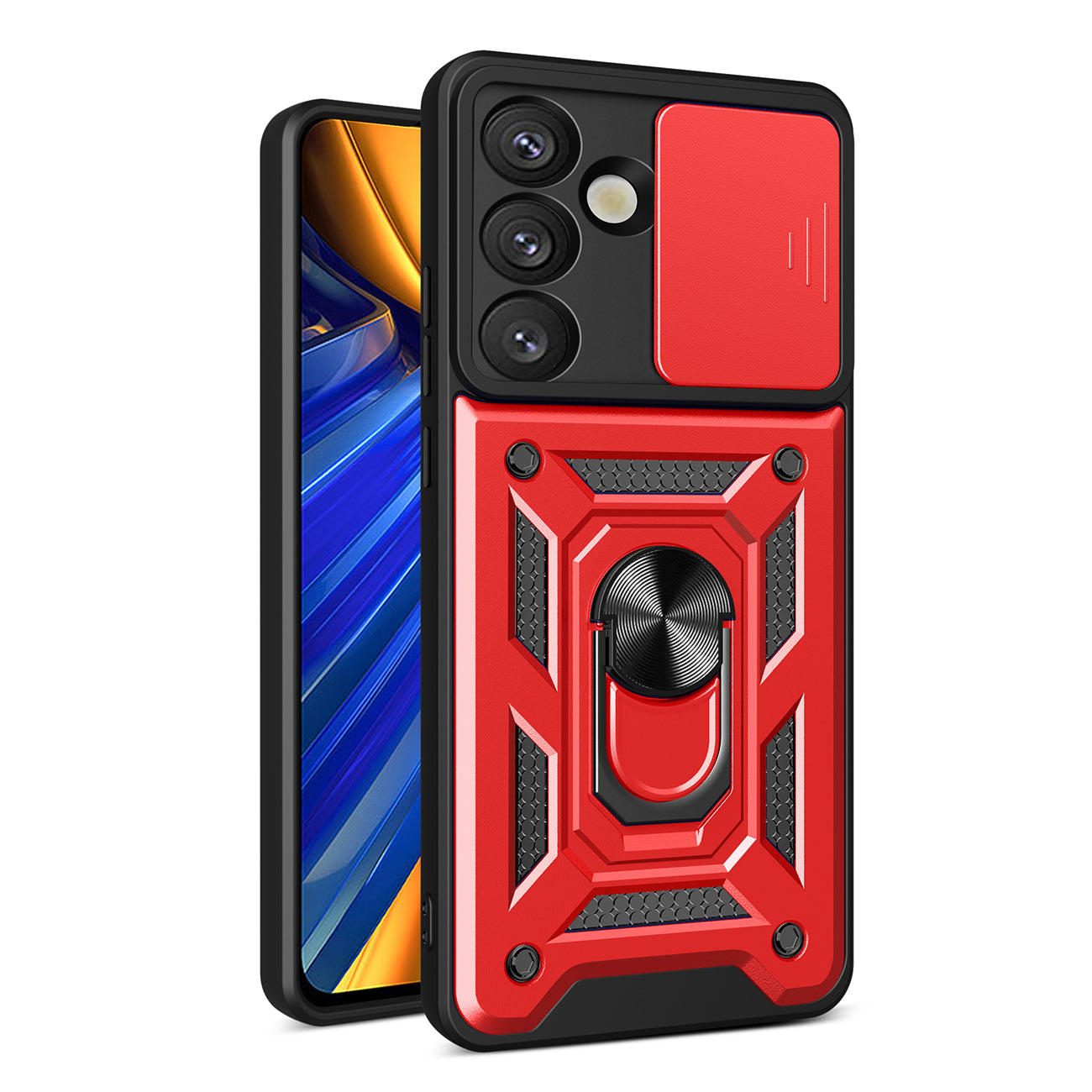 Υβριδική Θωρακισμένη Camshield Με Κάμερα Κάλυμμα And Μεταλλικό Δαχτυλιδι Για Samsung Galaxy S25 για Red – PhoneBazaar