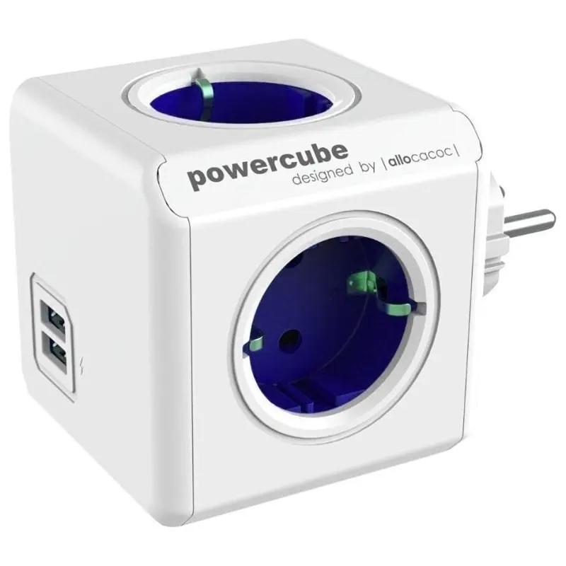 Allocacoc® PowerCube |Original USB| Πολύπριζο 4 θέσεων & 2 USB για Μπλε για 1202BL/DEOUPC – PhoneBazaar