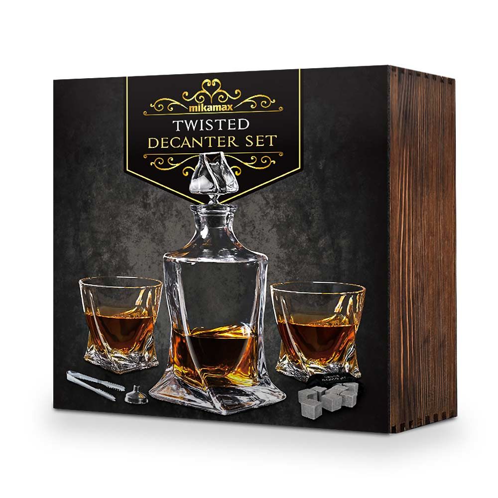 Twisted Decanter Set – Σετ Καράφα Twisted - Για Μοναδική Απόλαυση Ποτών